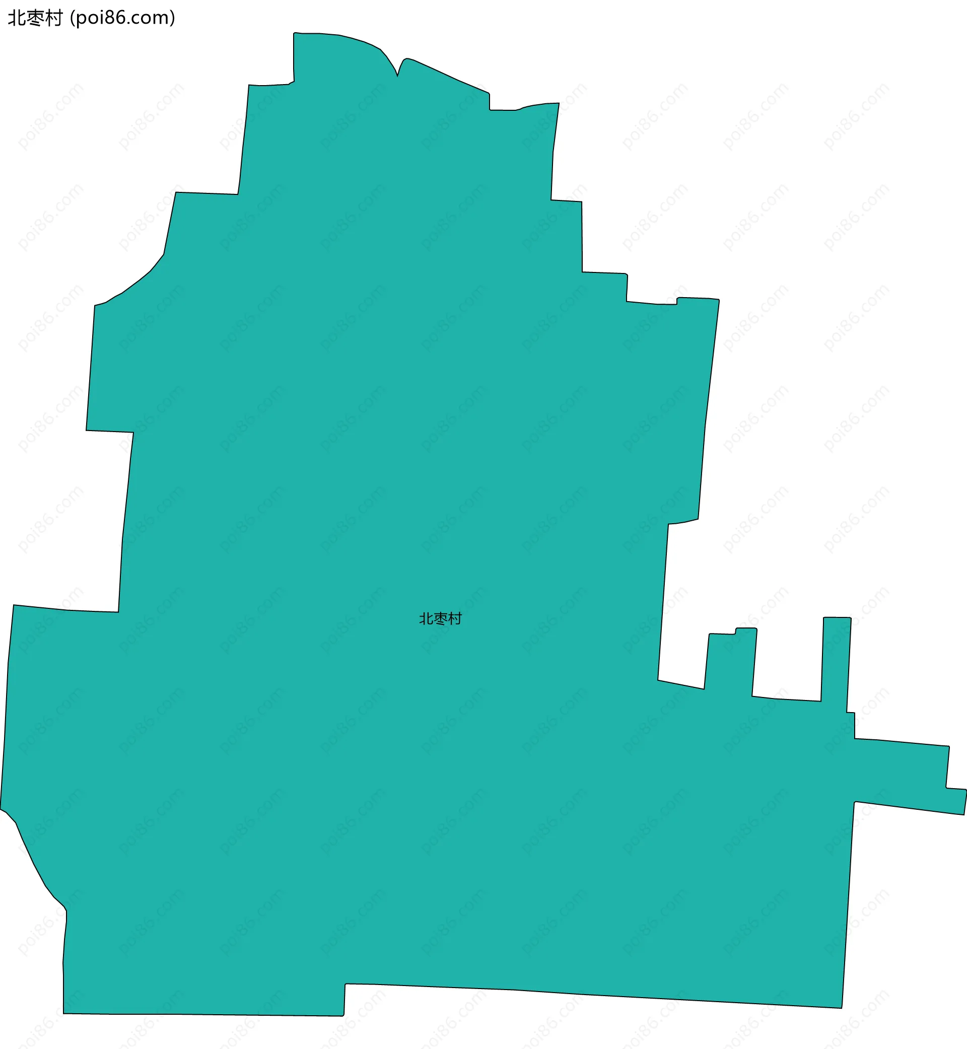 北枣村边界地图