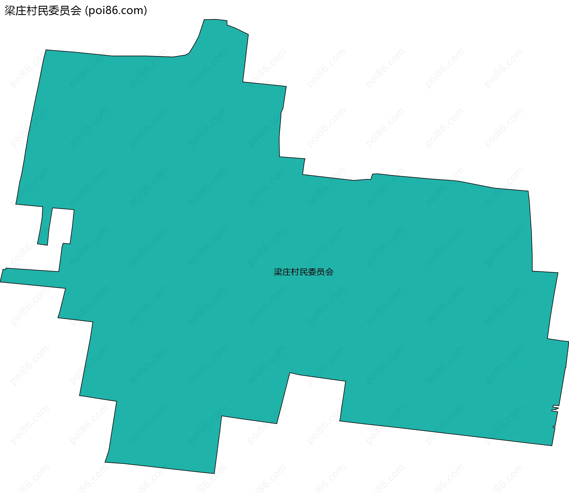 梁庄村民委员会边界地图