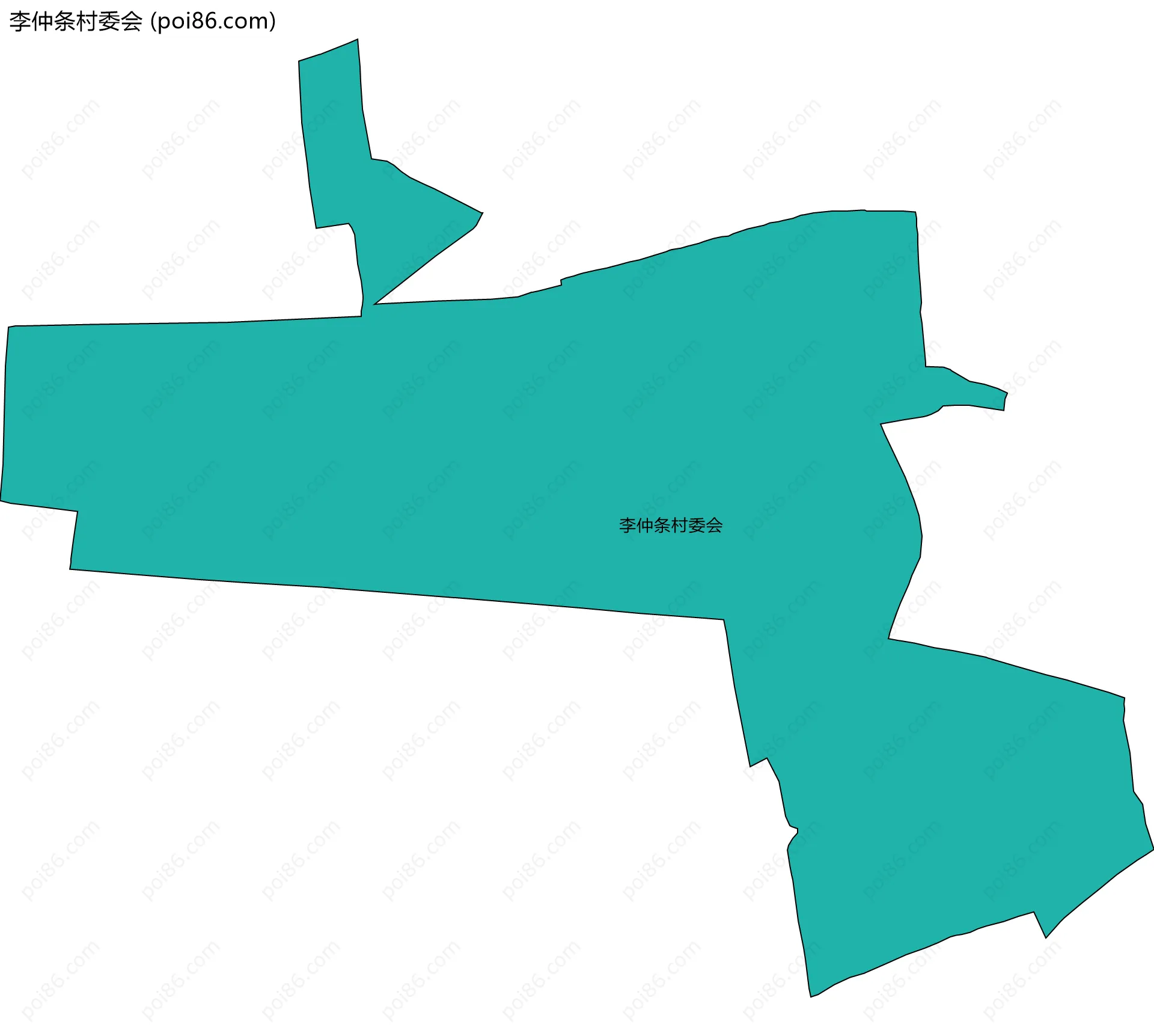 李仲条村委会边界地图