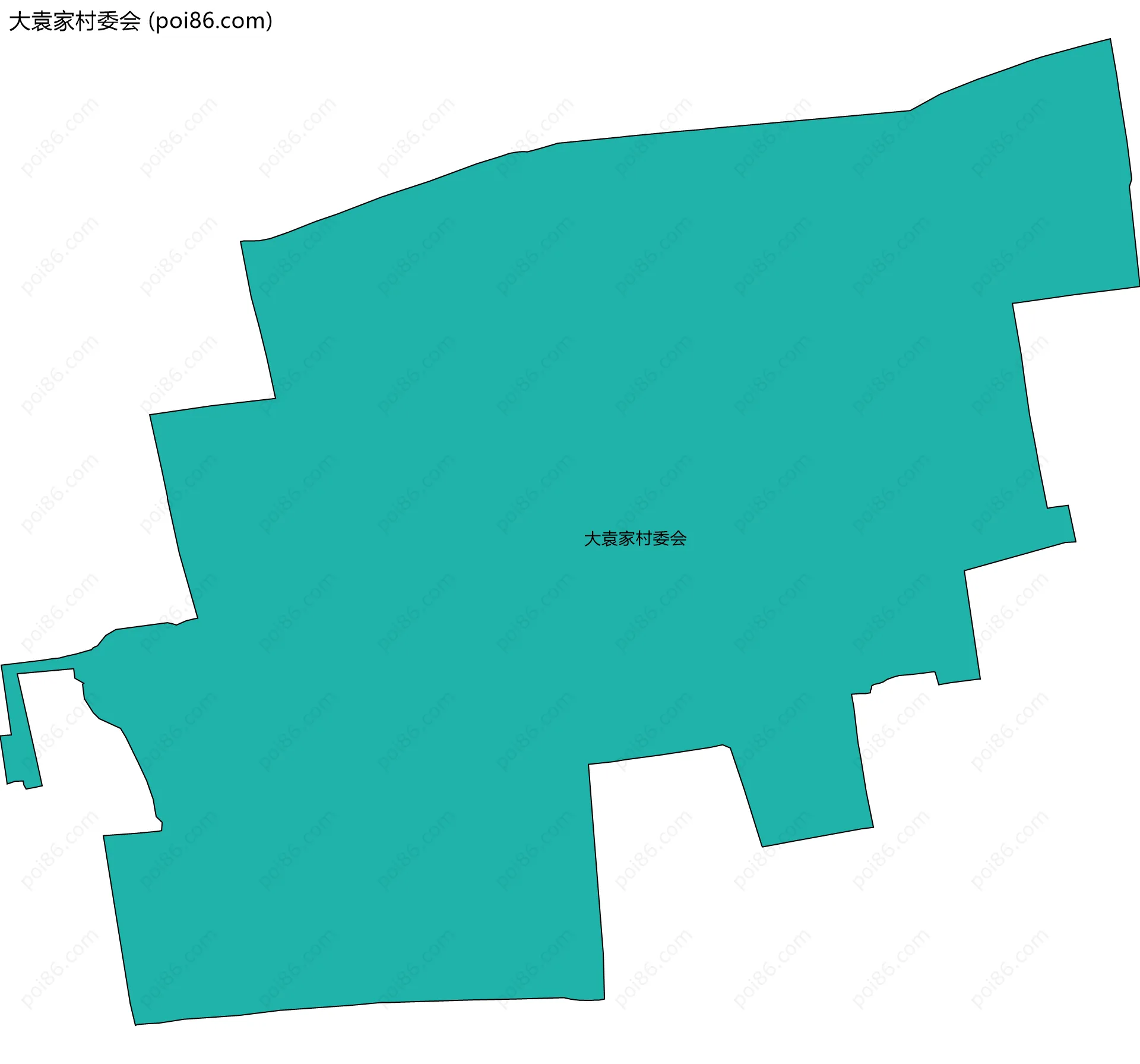 大袁家村委会边界地图