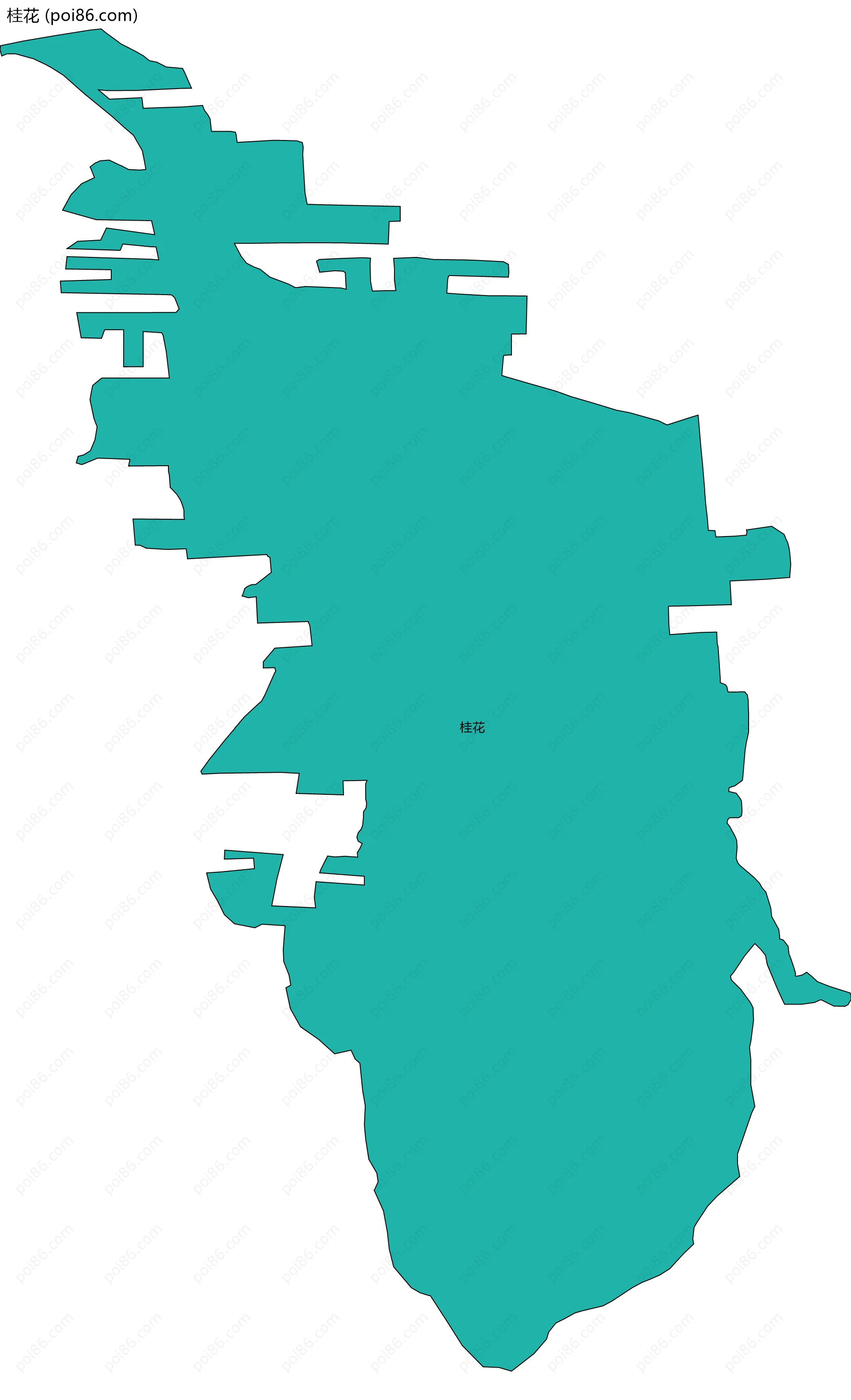 桂花边界地图