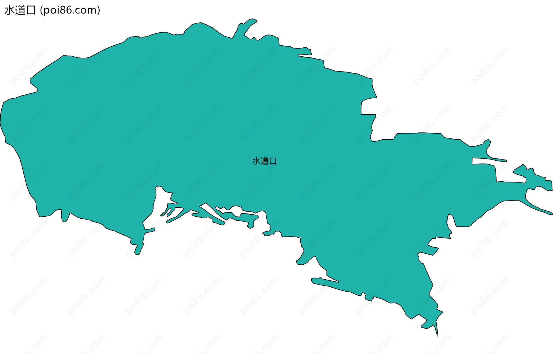 水道口边界地图