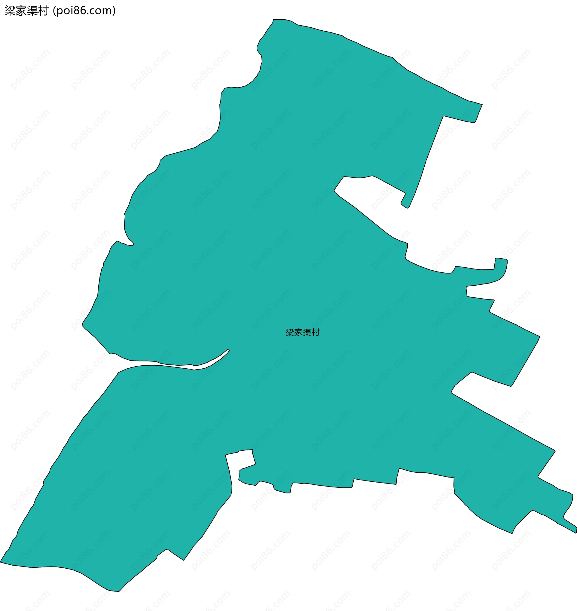 梁家渠村边界地图