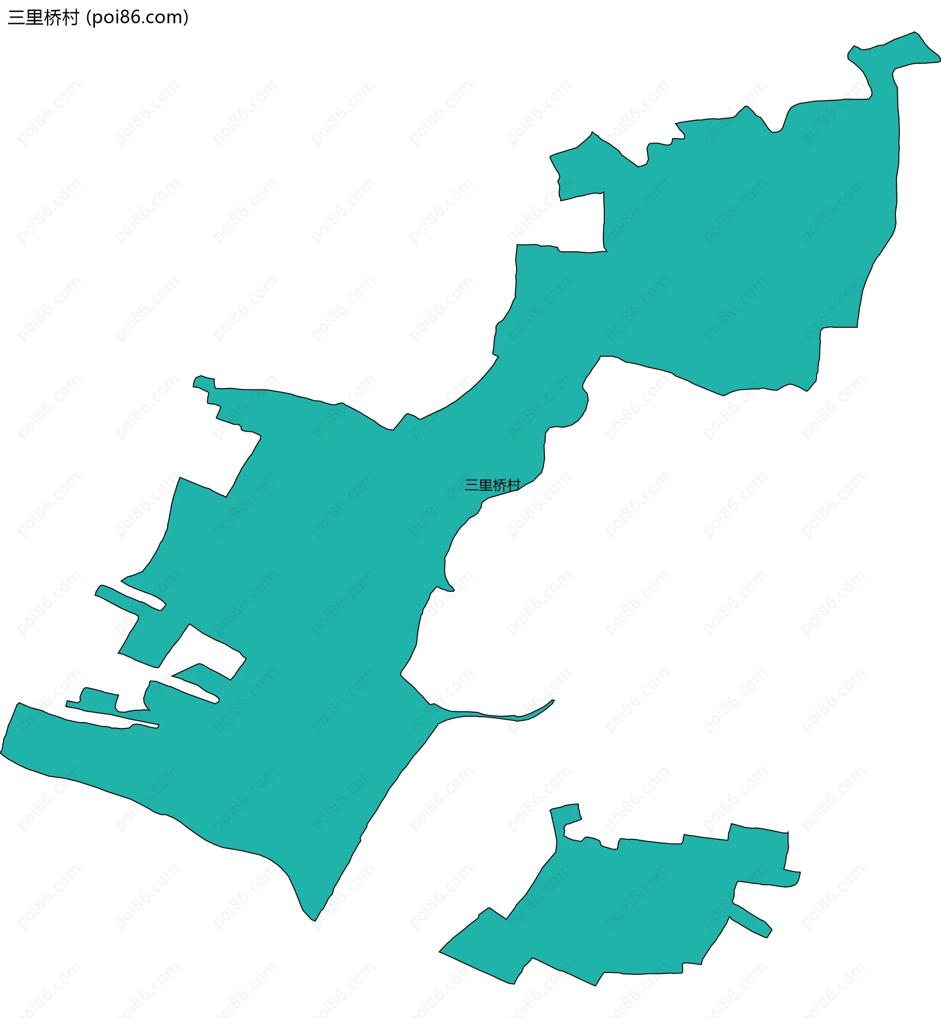 三里桥村边界地图