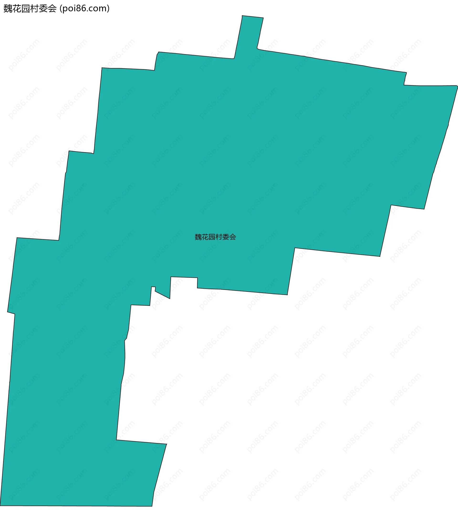 魏花园村委会边界地图