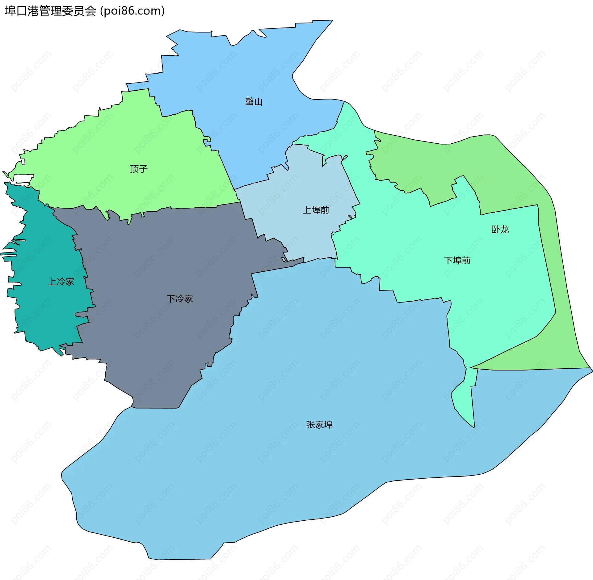 埠口港管理委员会边界地图(五级行政区划)