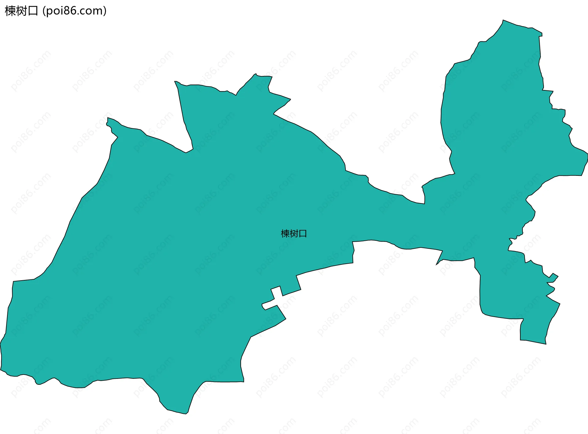 楝树口边界地图