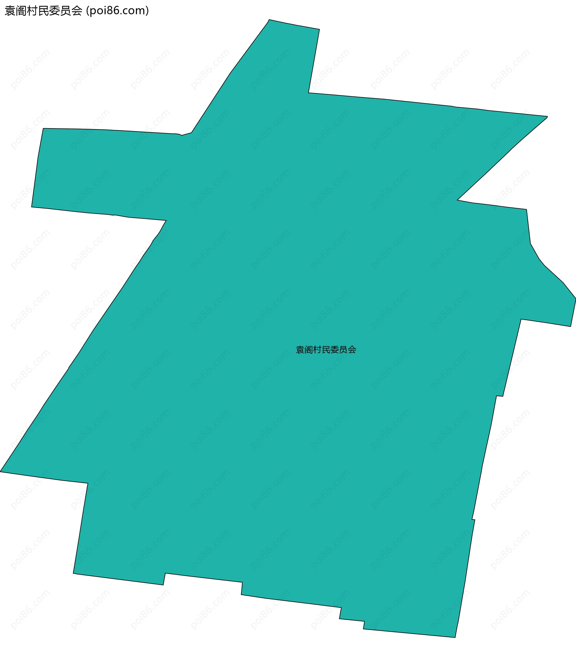 袁阁村民委员会边界地图