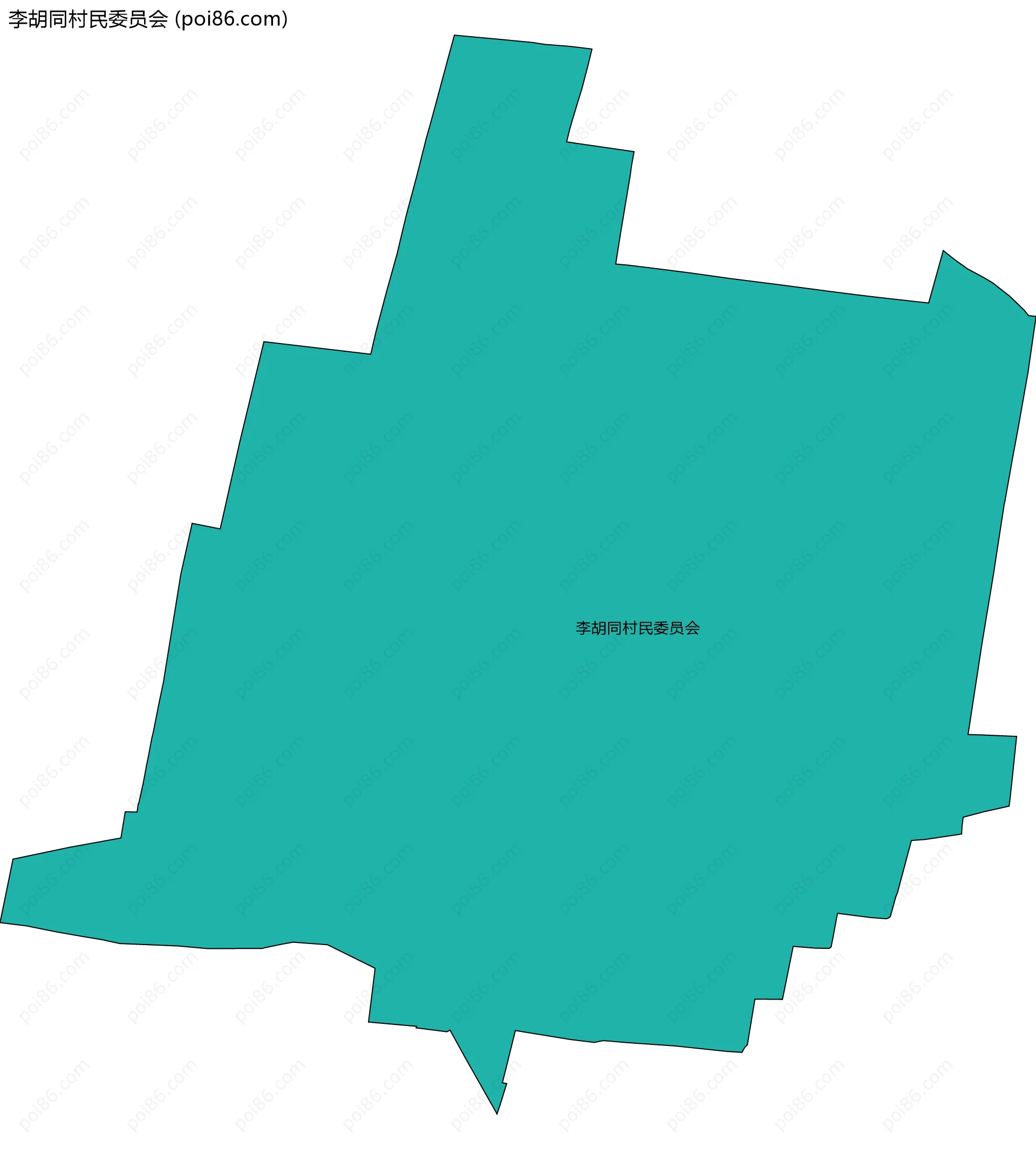 李胡同村民委员会边界地图