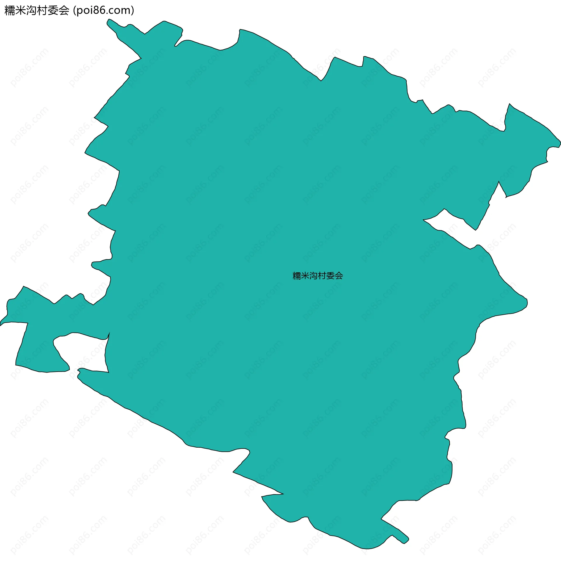 糯米沟村委会边界地图