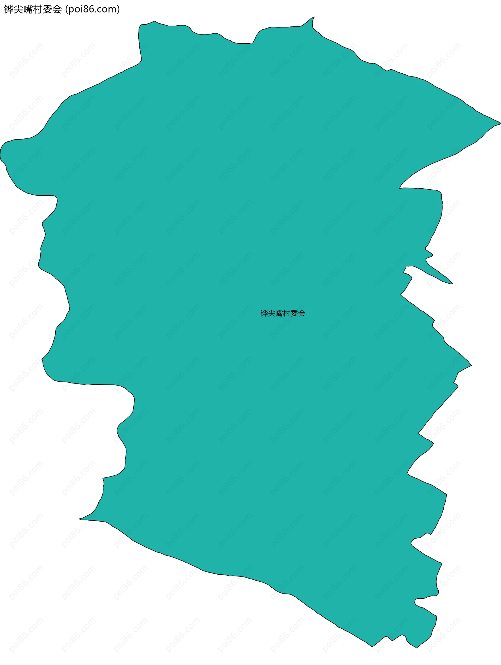 铧尖嘴村委会边界地图