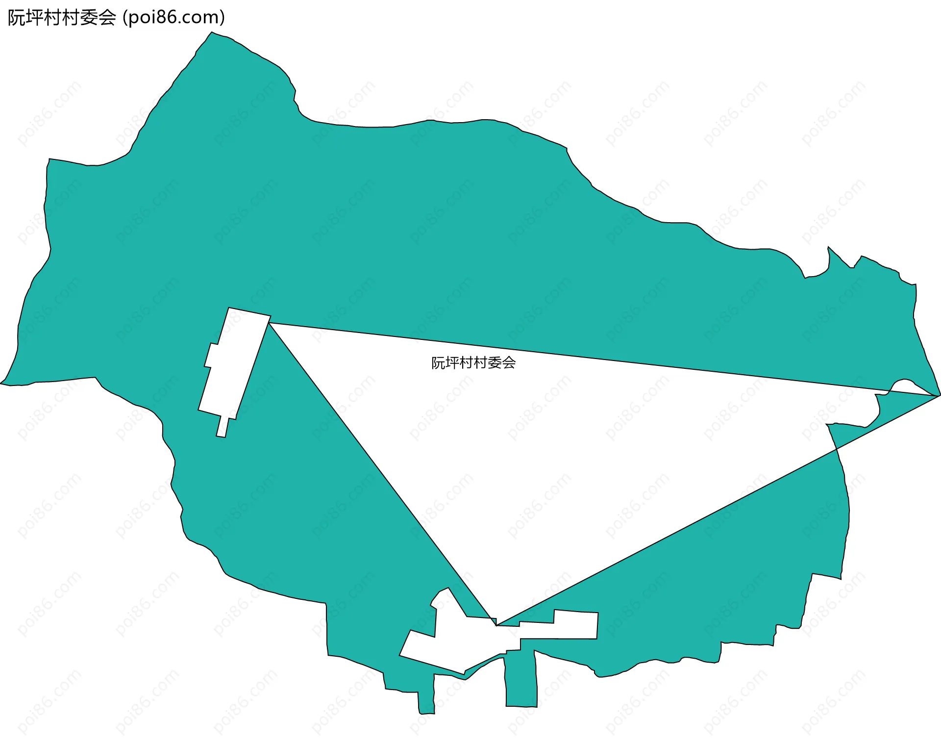 阮坪村村委会边界地图