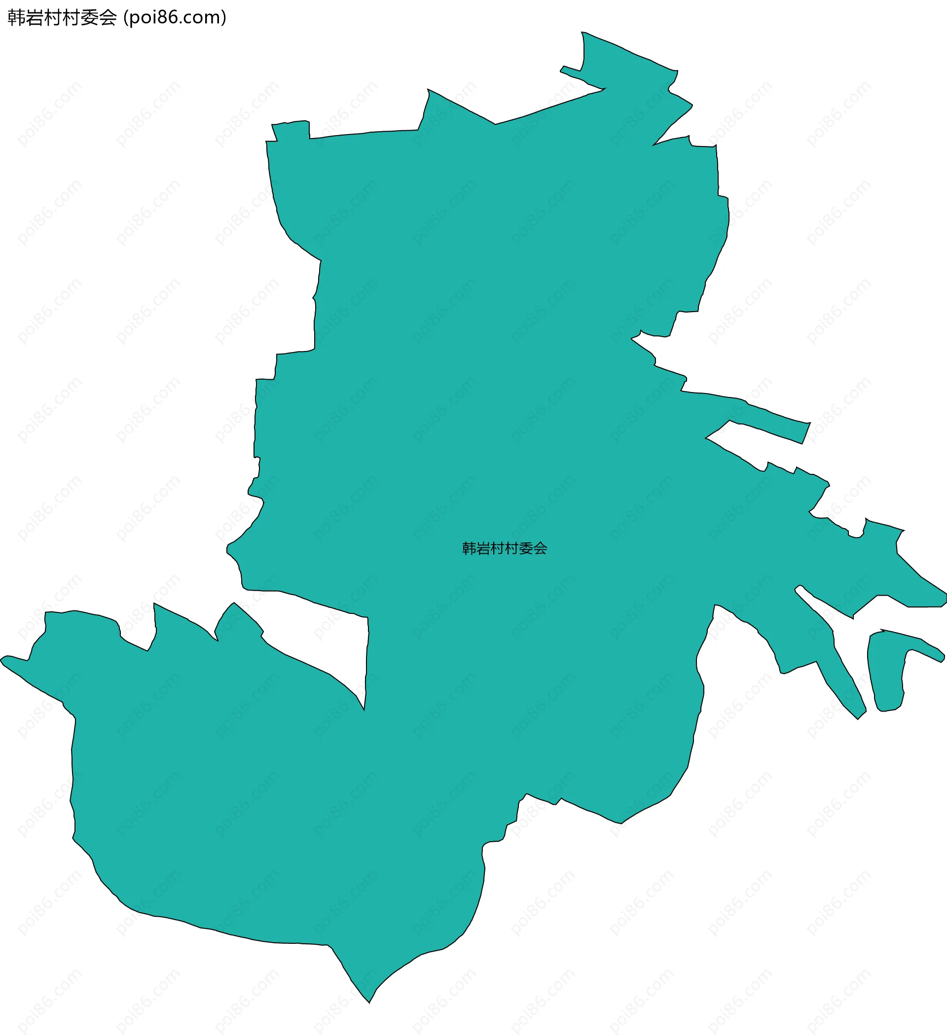 韩岩村村委会边界地图