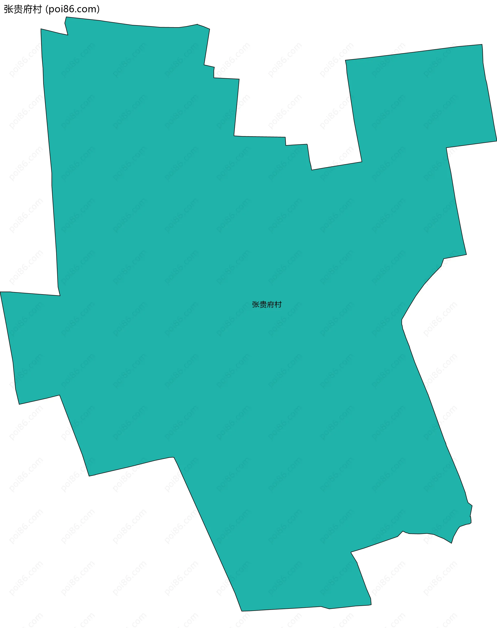 张贵府村边界地图