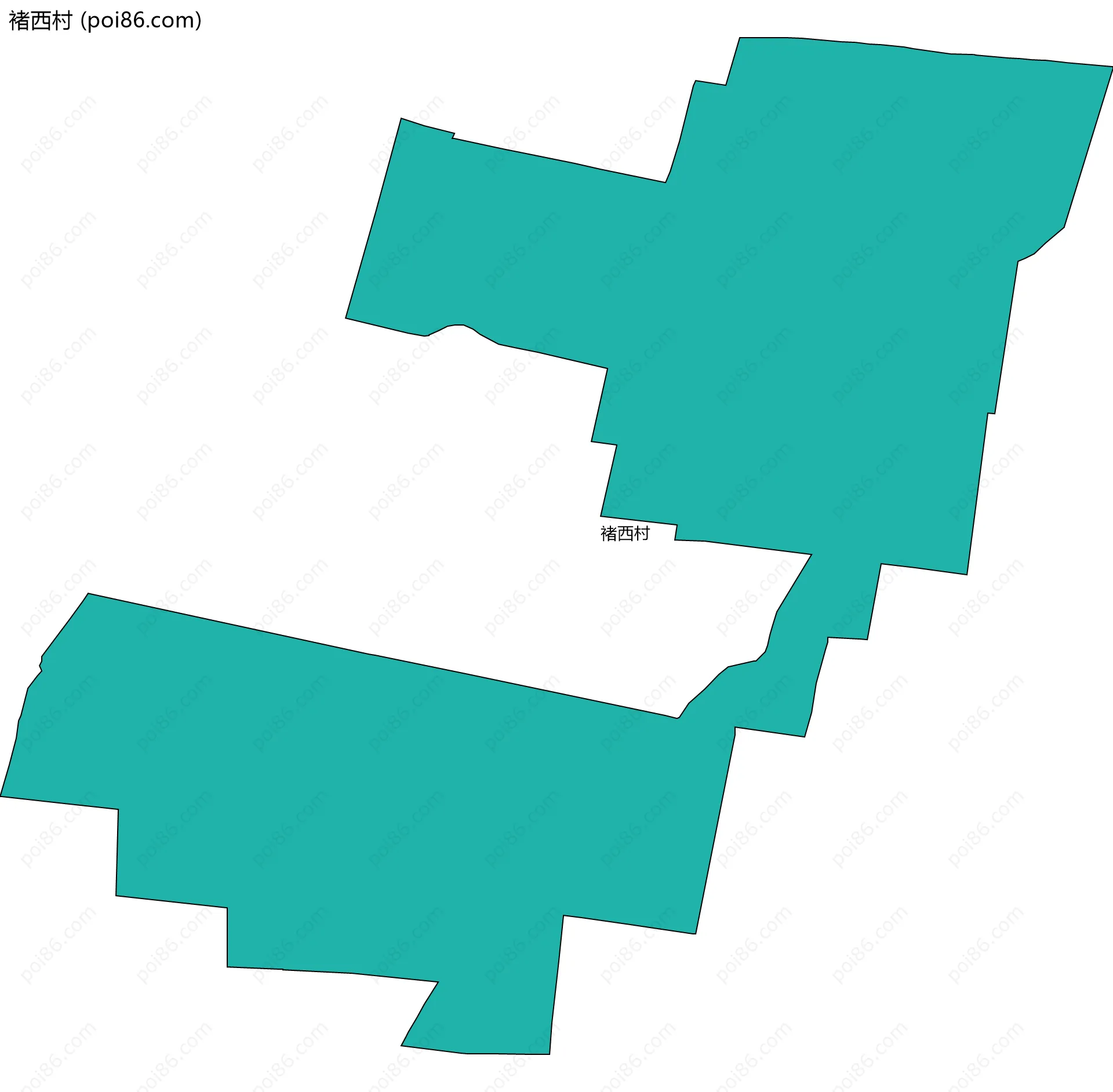 褚西村边界地图