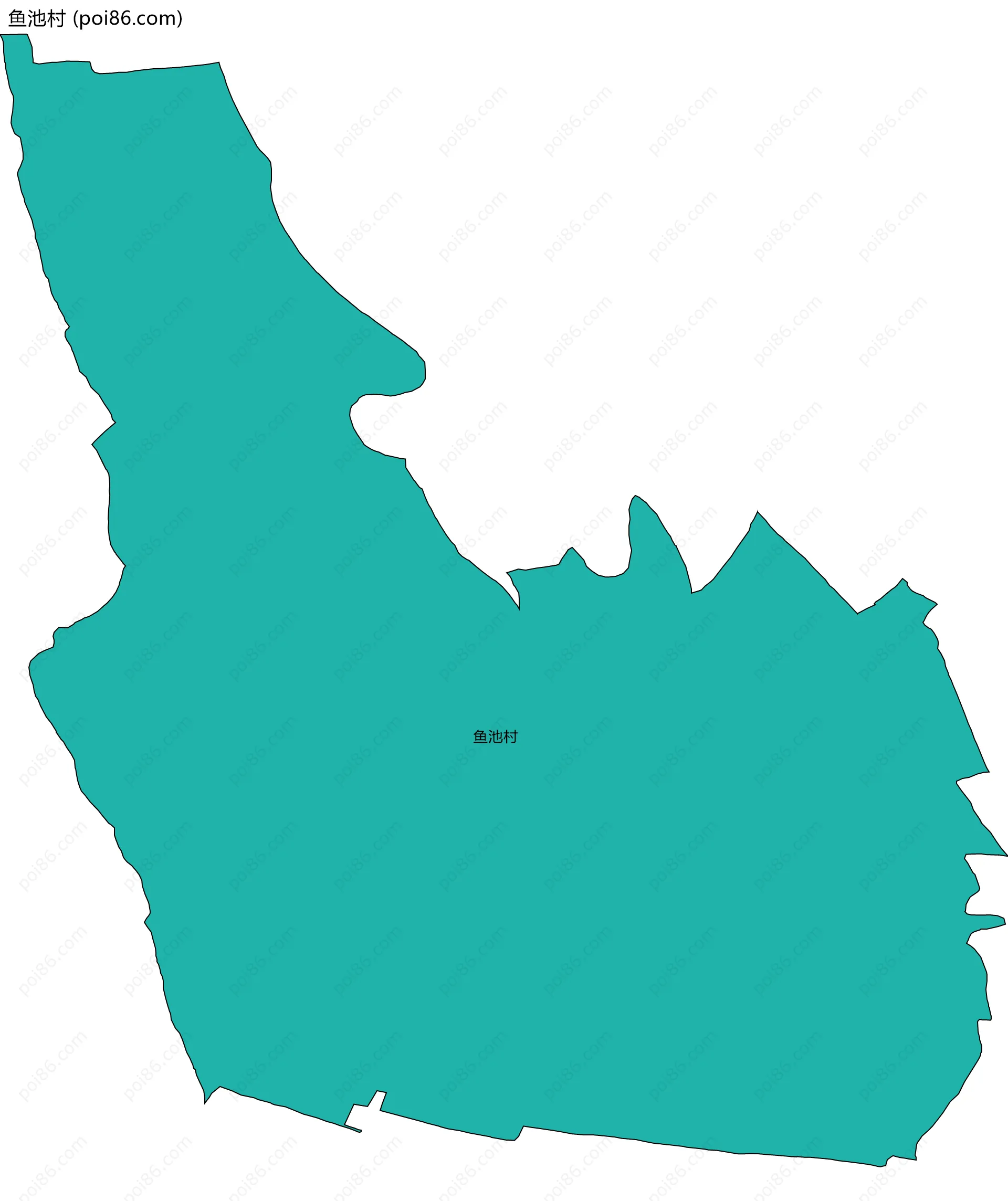 鱼池村边界地图