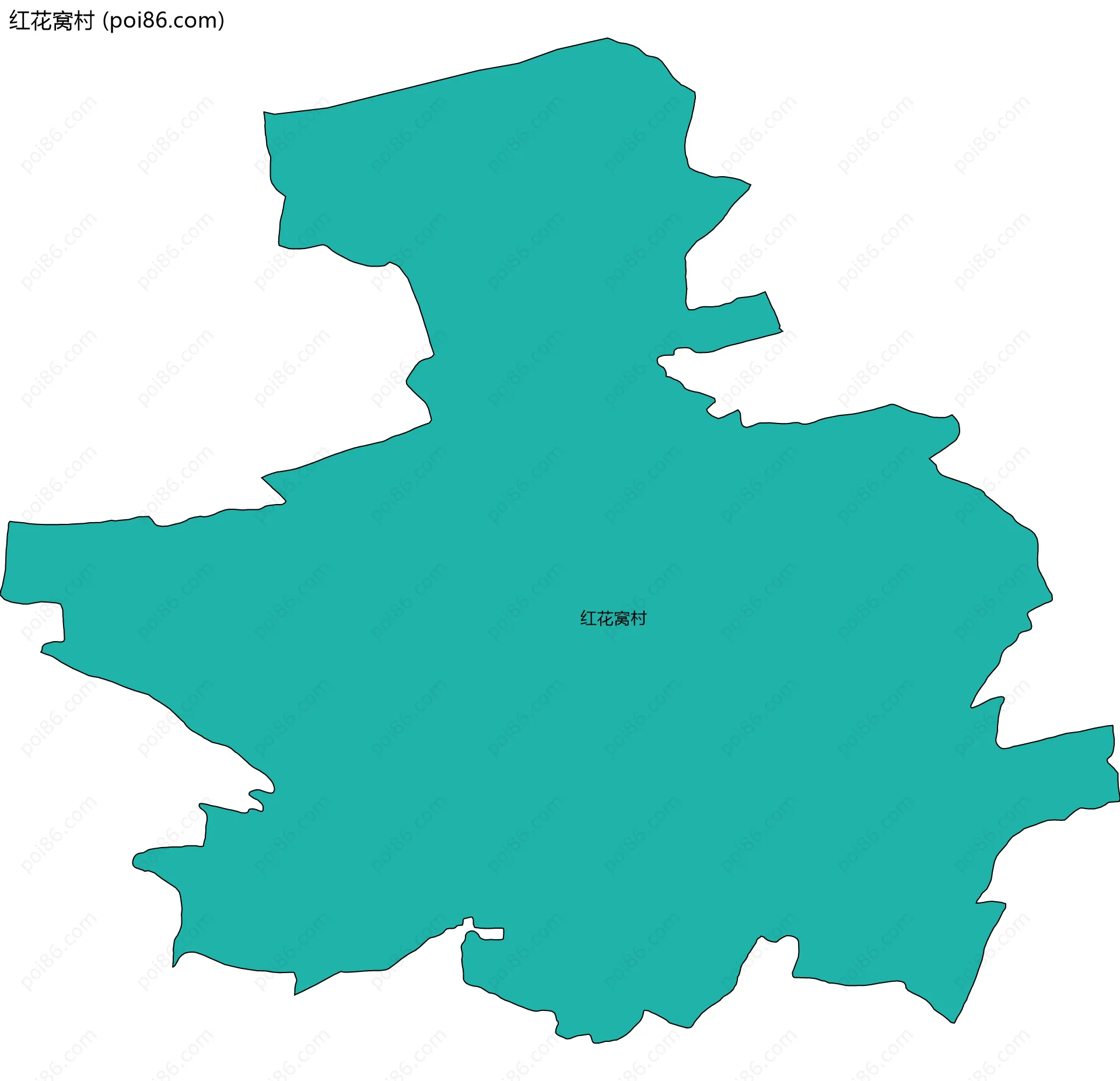 红花窝村边界地图