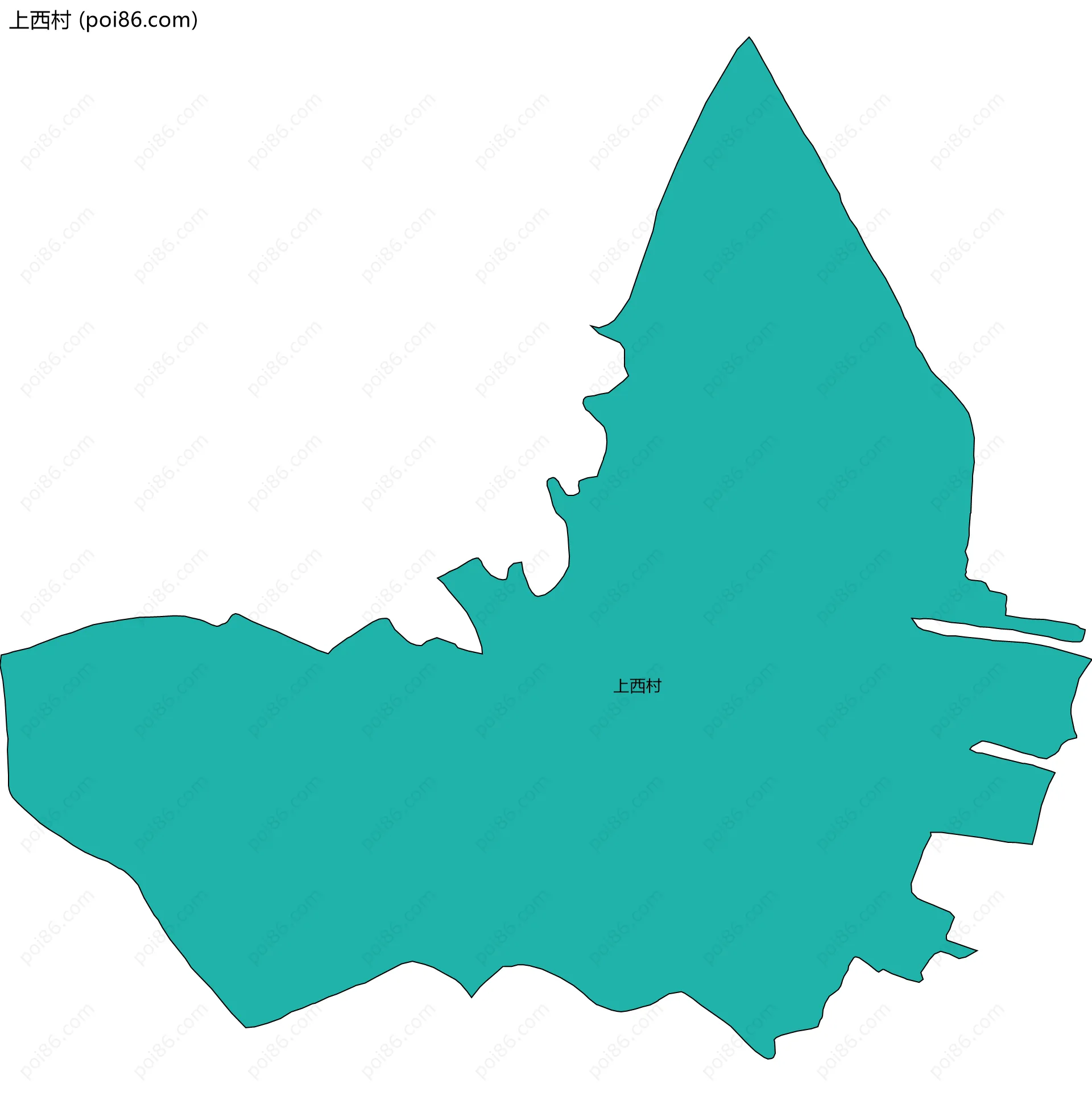 上西村边界地图