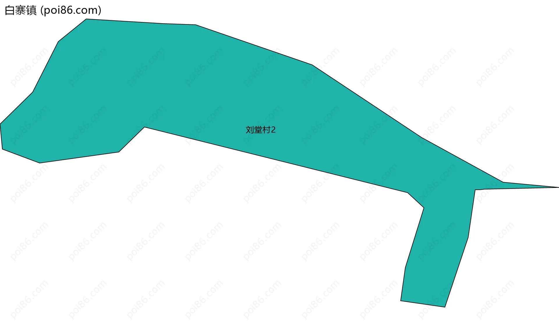 白寨镇边界地图(五级行政区划)