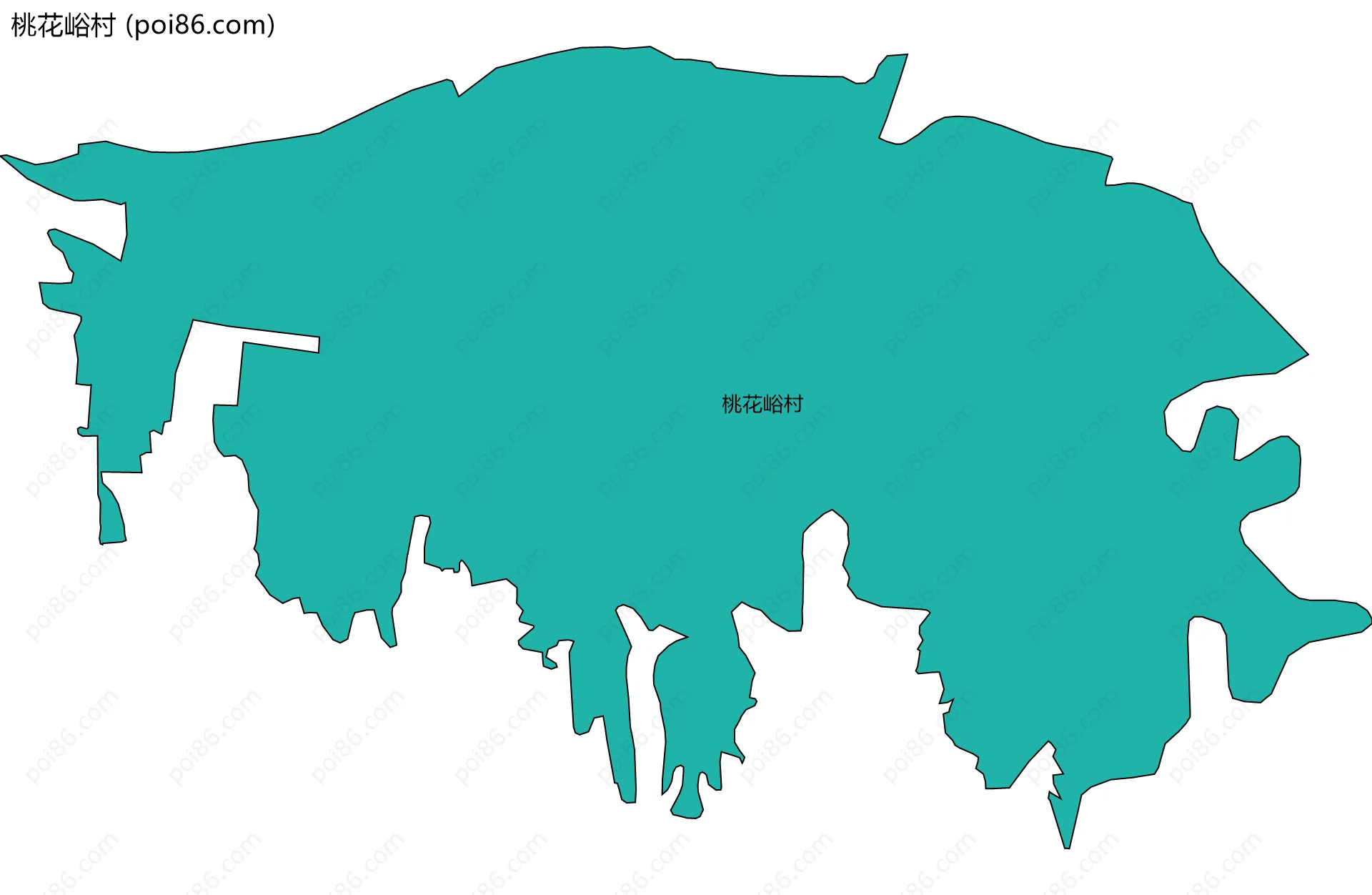 桃花峪村边界地图