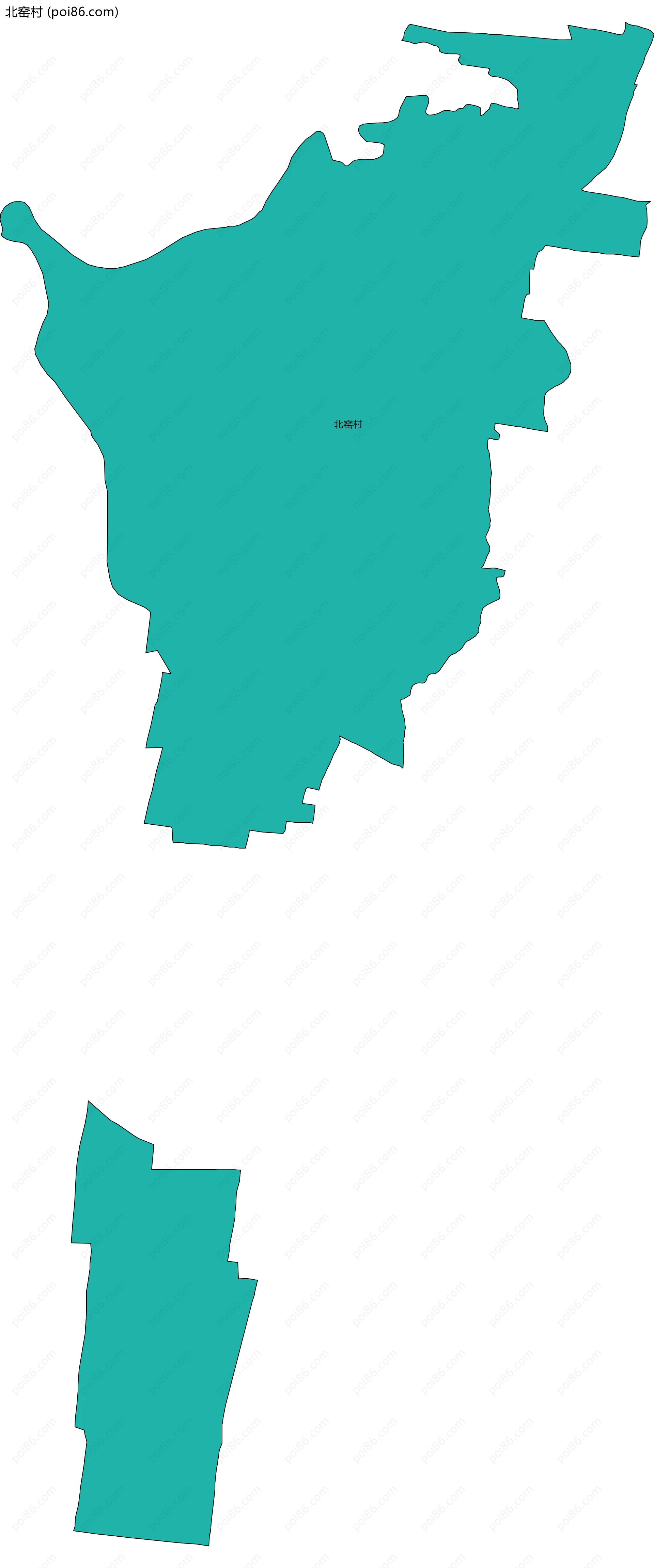 北窑村边界地图