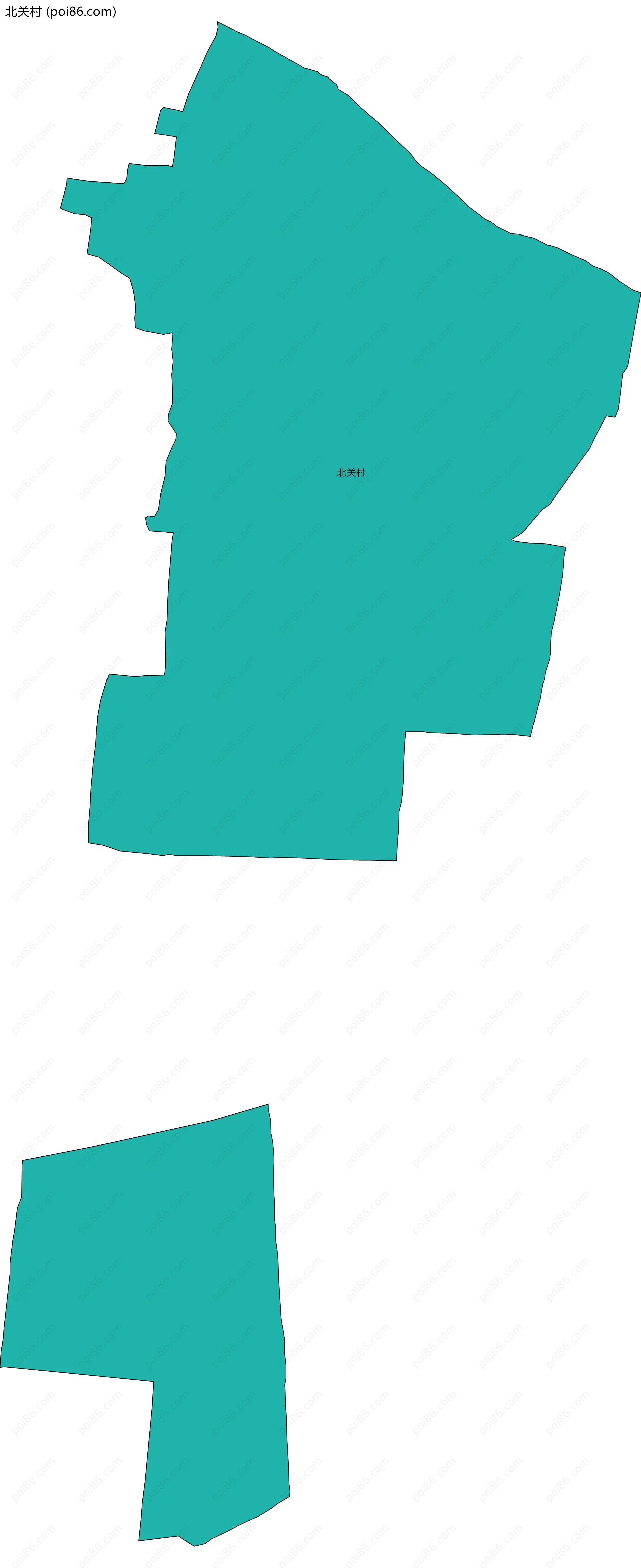 北关村边界地图