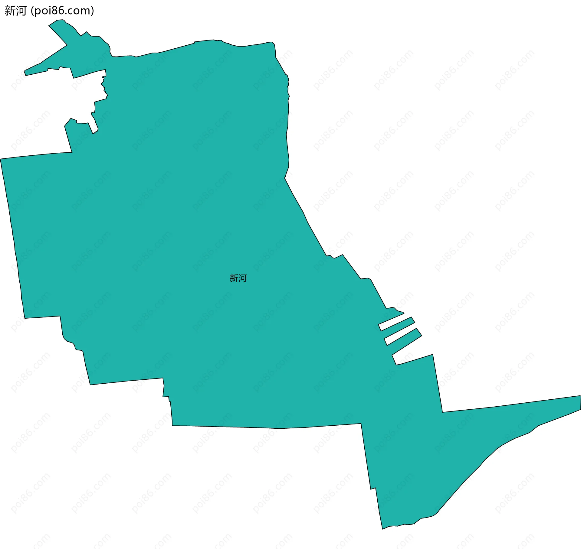 新河边界地图