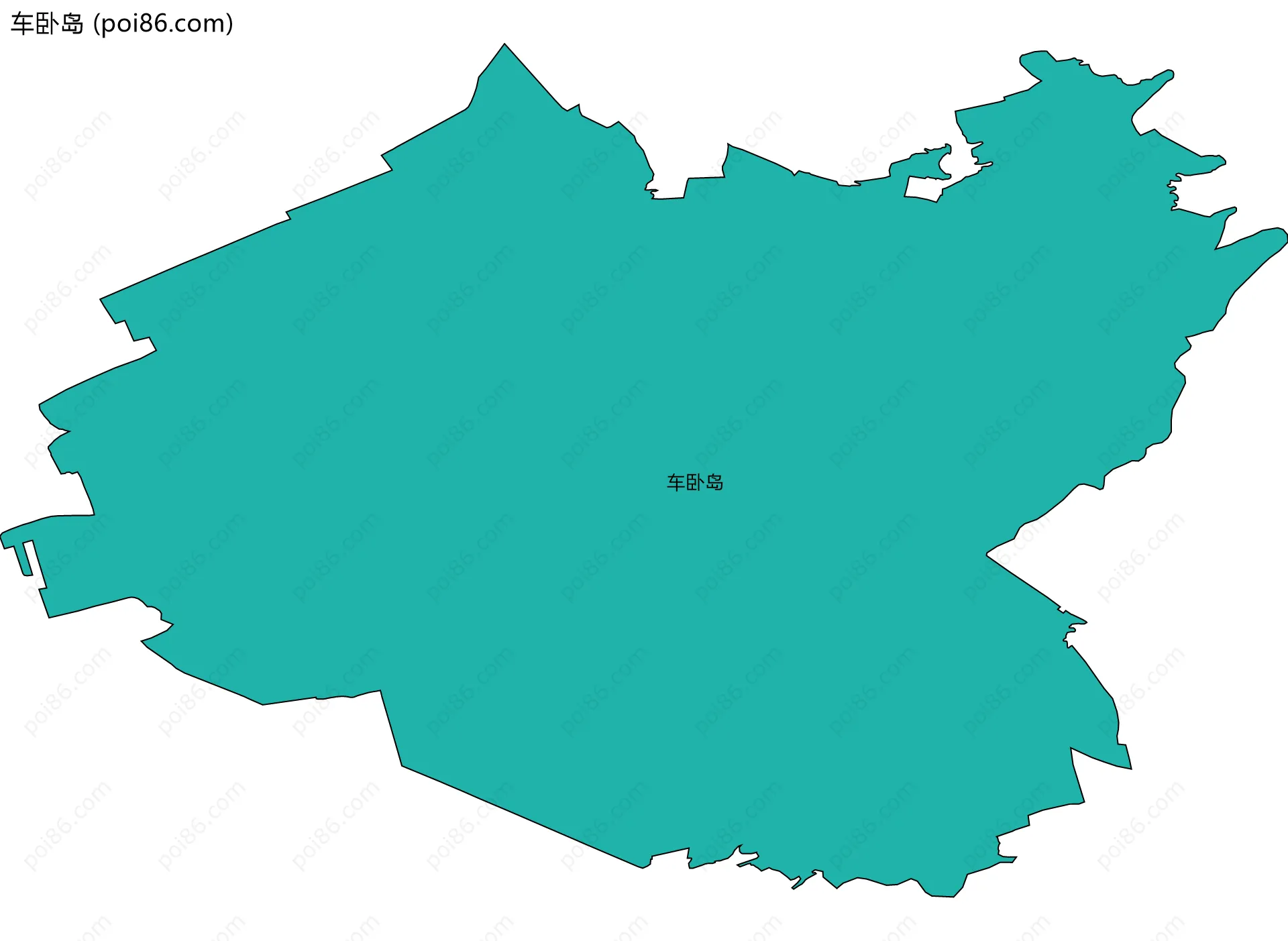 车卧岛边界地图