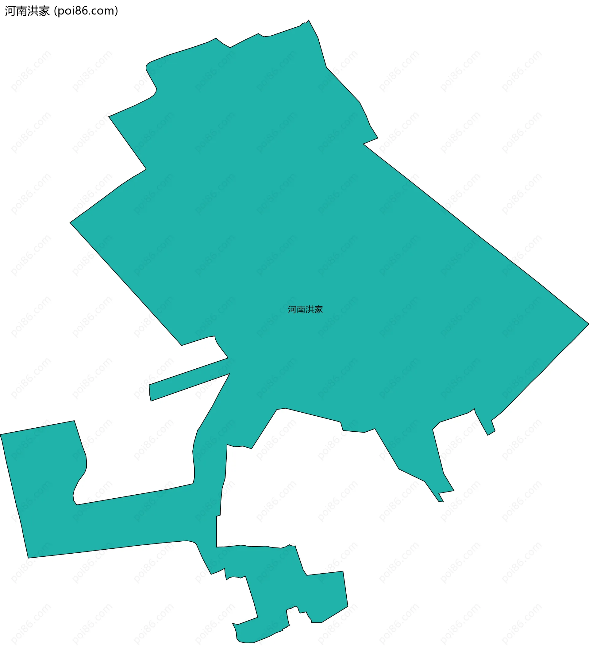河南洪家边界地图