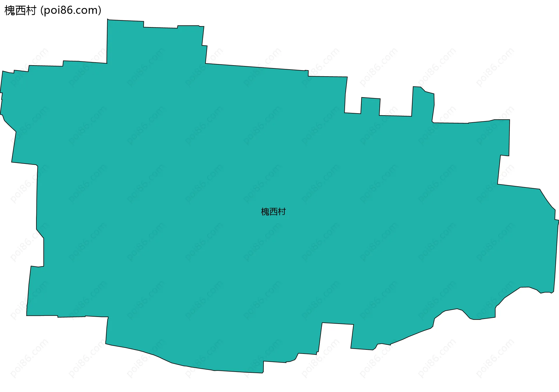 槐西村边界地图