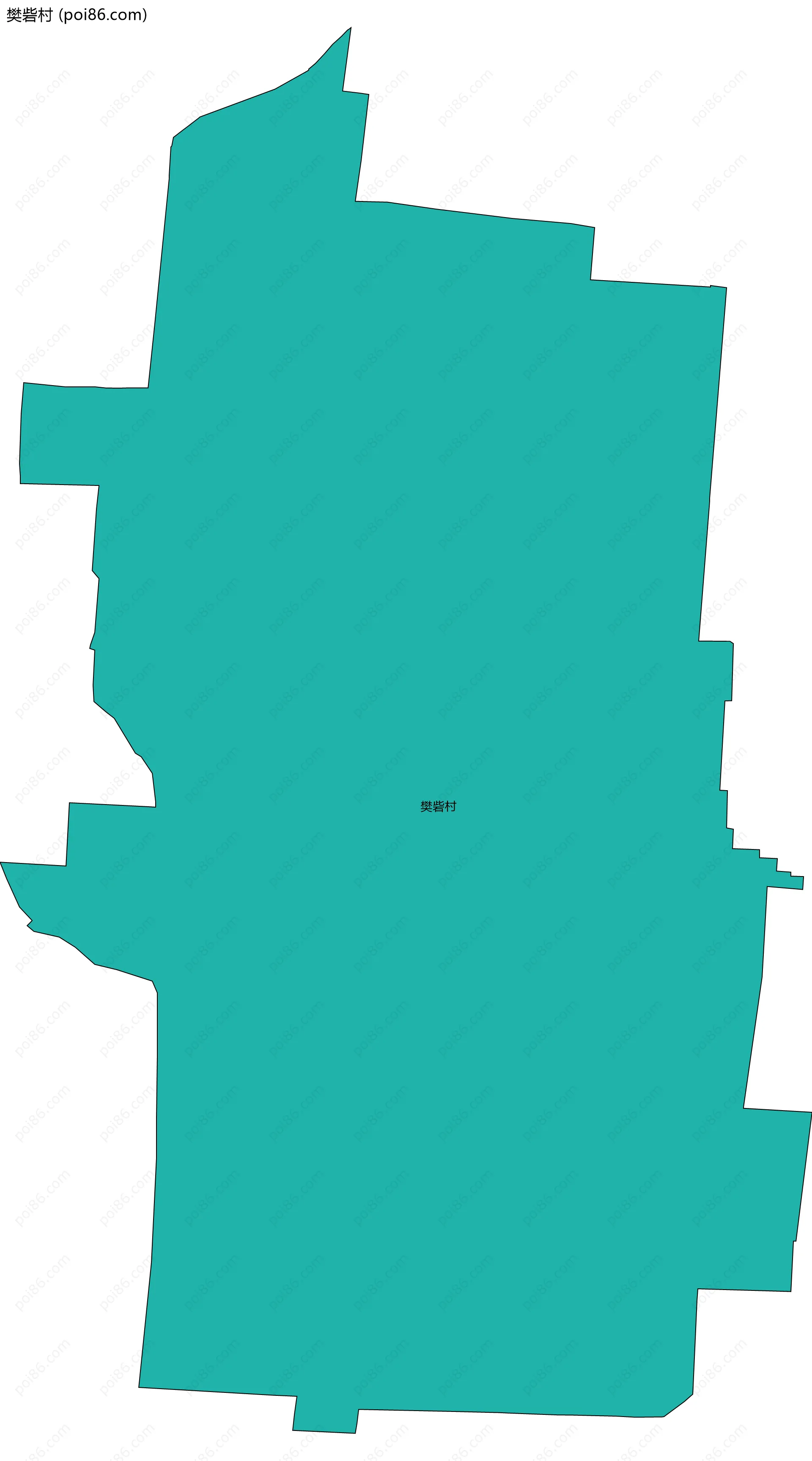 樊砦村边界地图