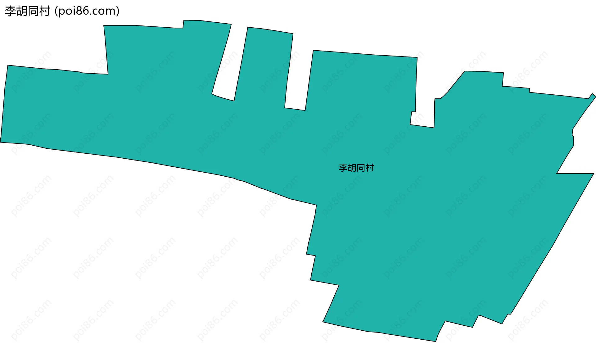 李胡同村边界地图