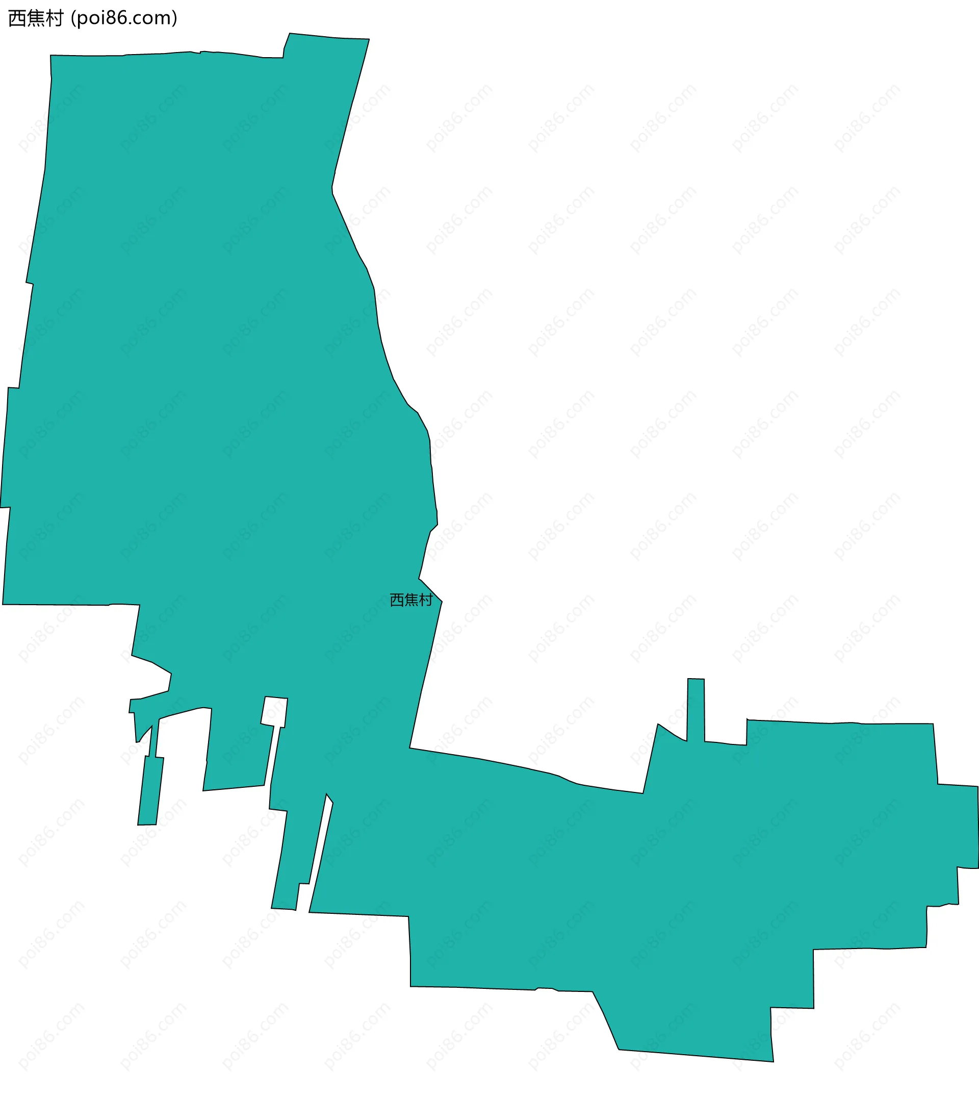 西焦村边界地图