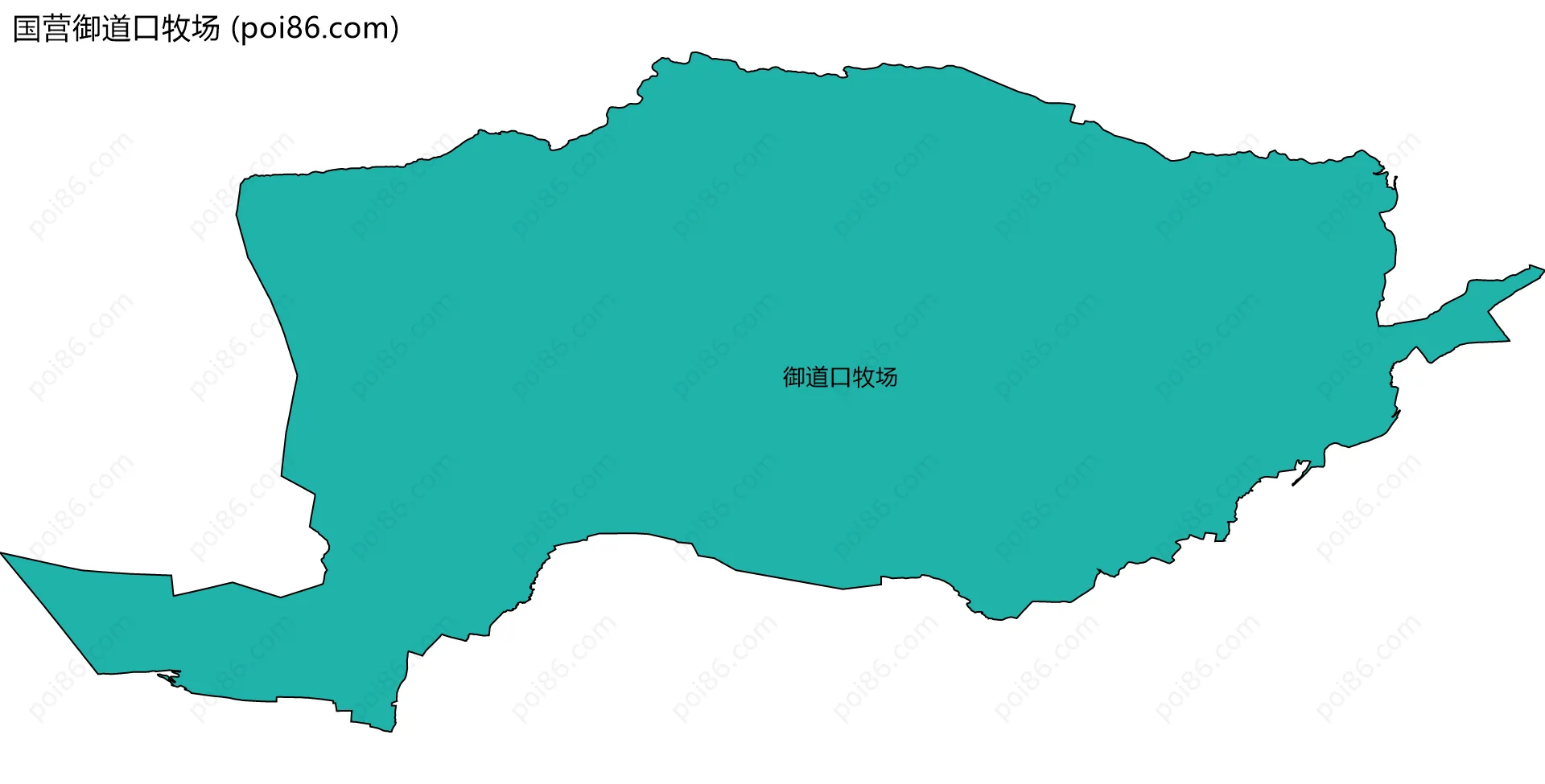 国营御道口牧场边界地图(五级行政区划)