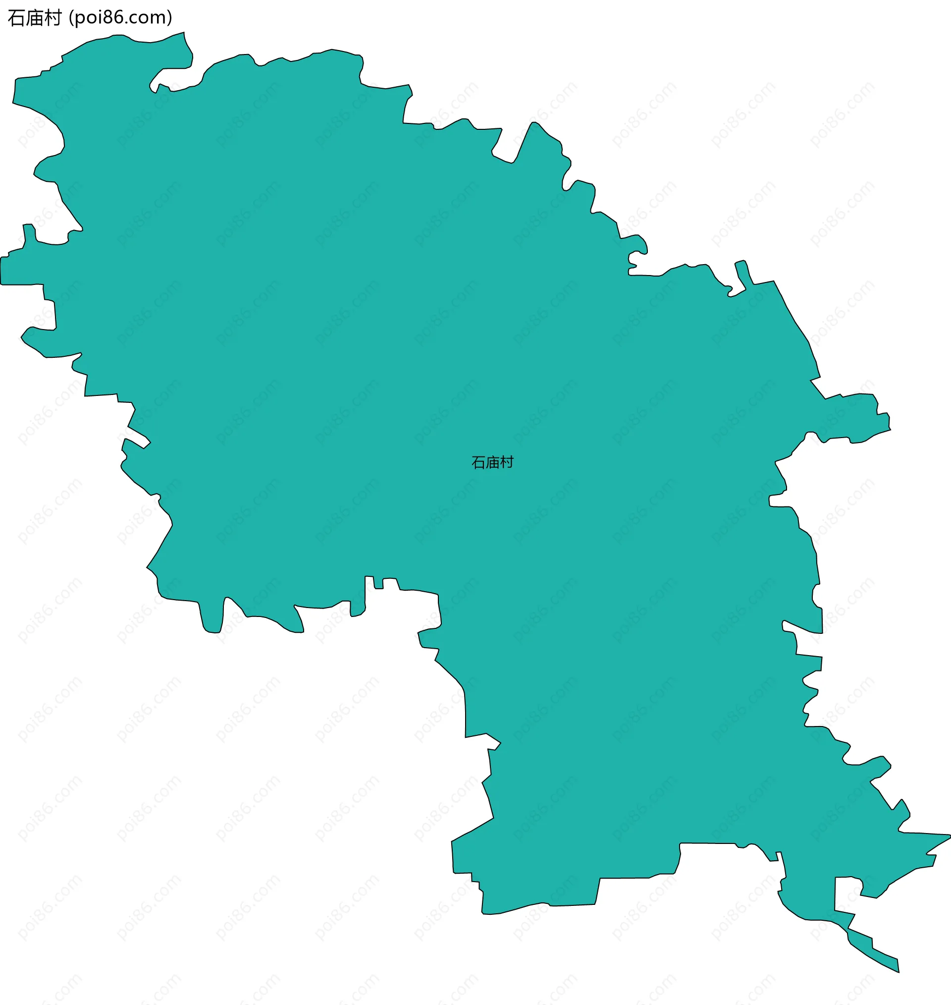 石庙村边界地图