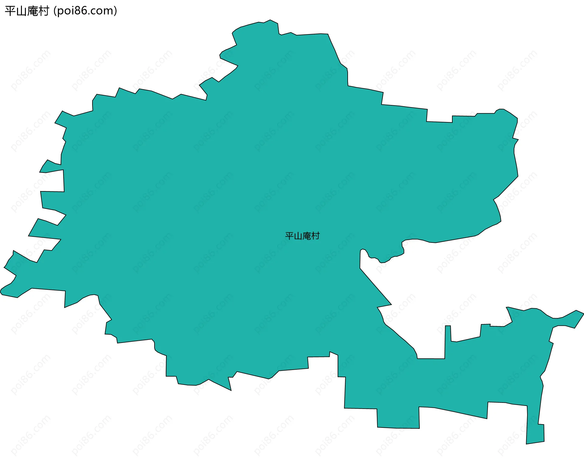 平山庵村边界地图