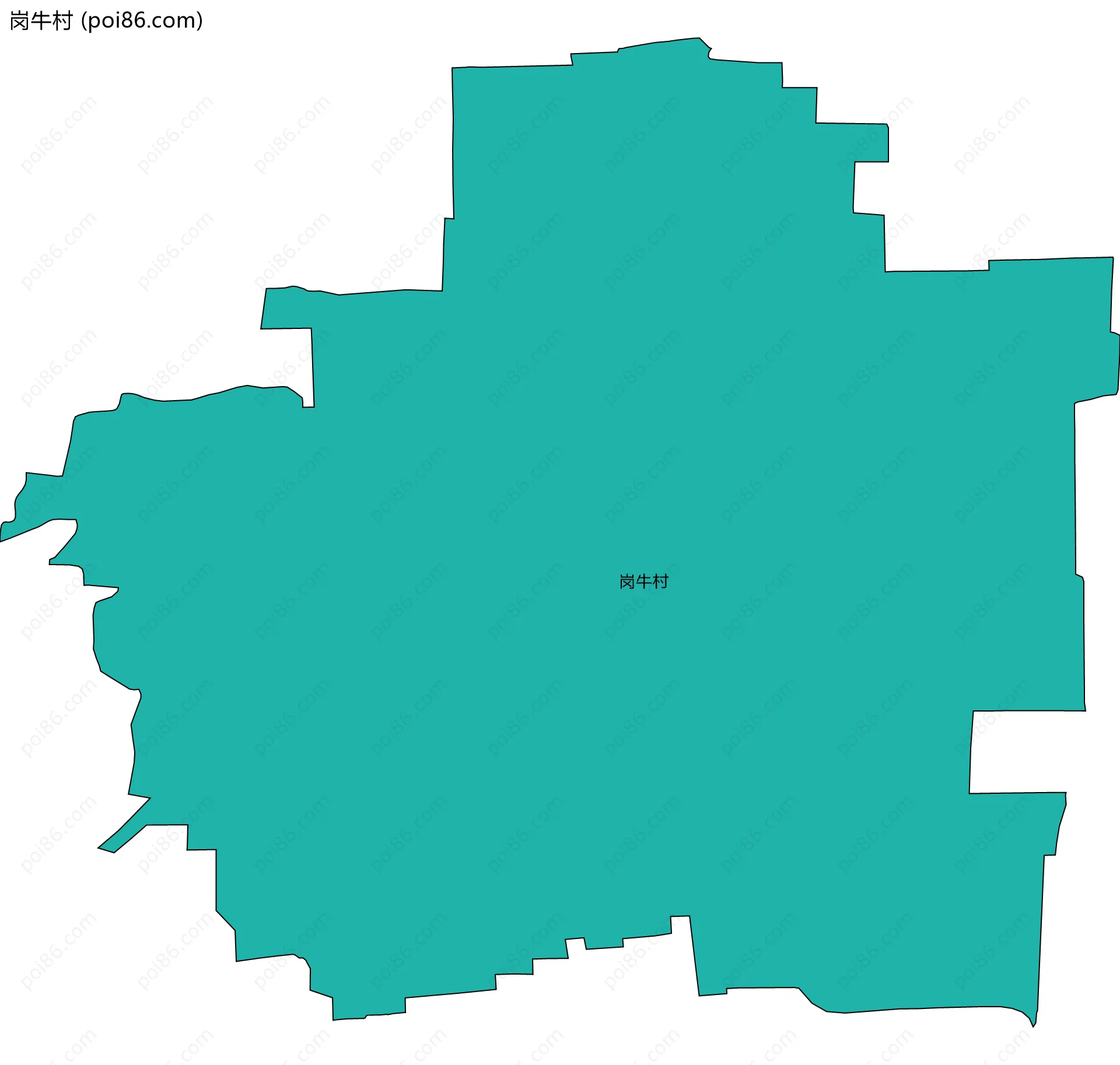 岗牛村边界地图