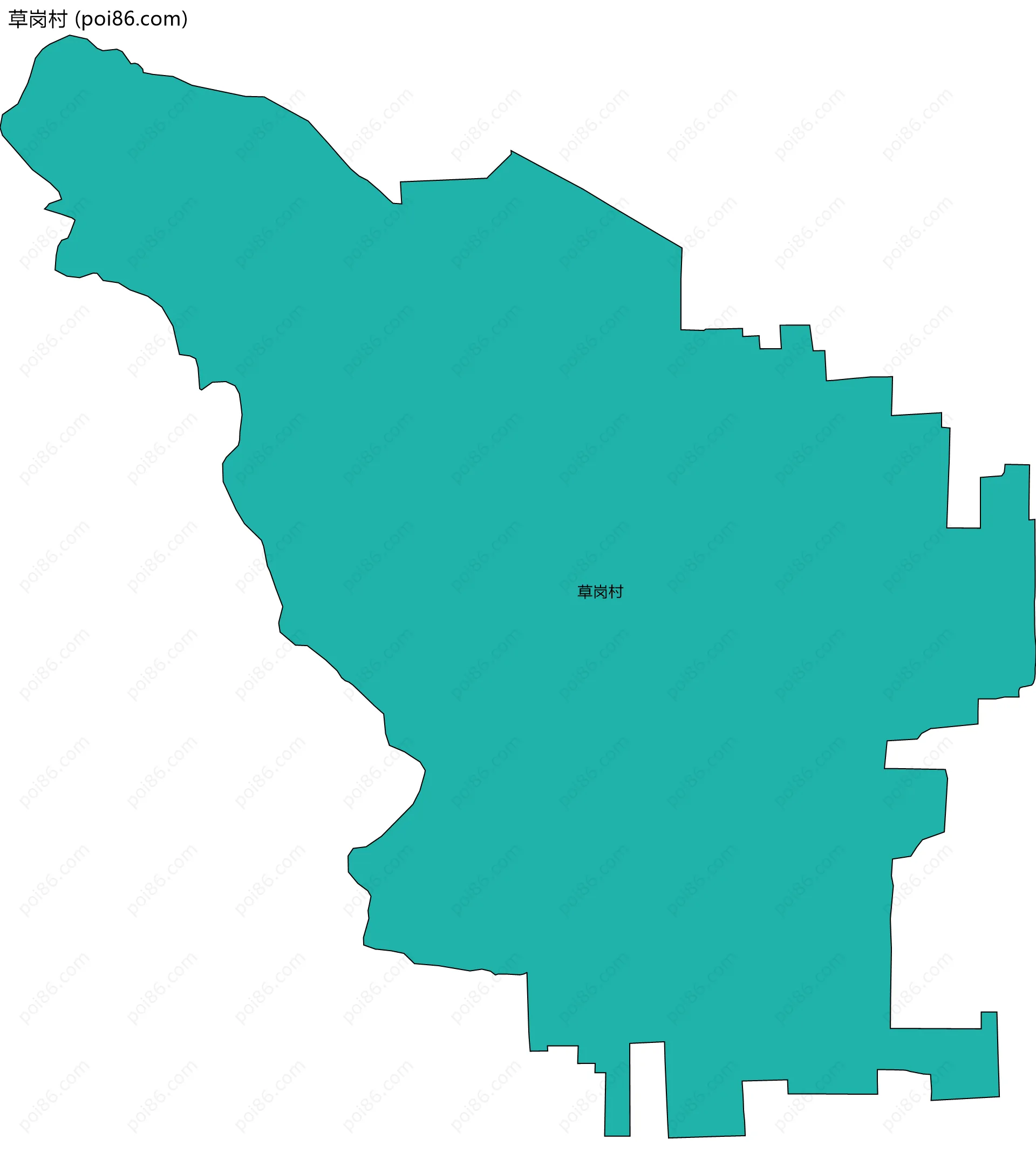 草岗村边界地图