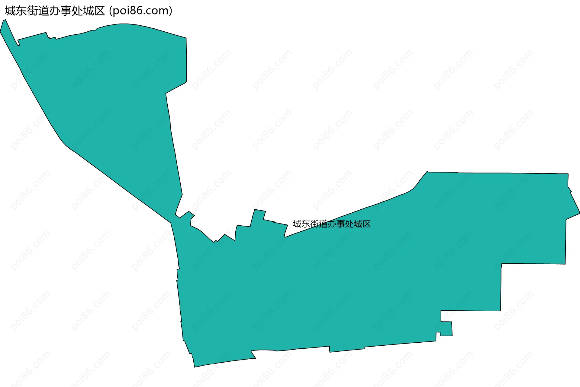 城东街道办事处城区边界地图