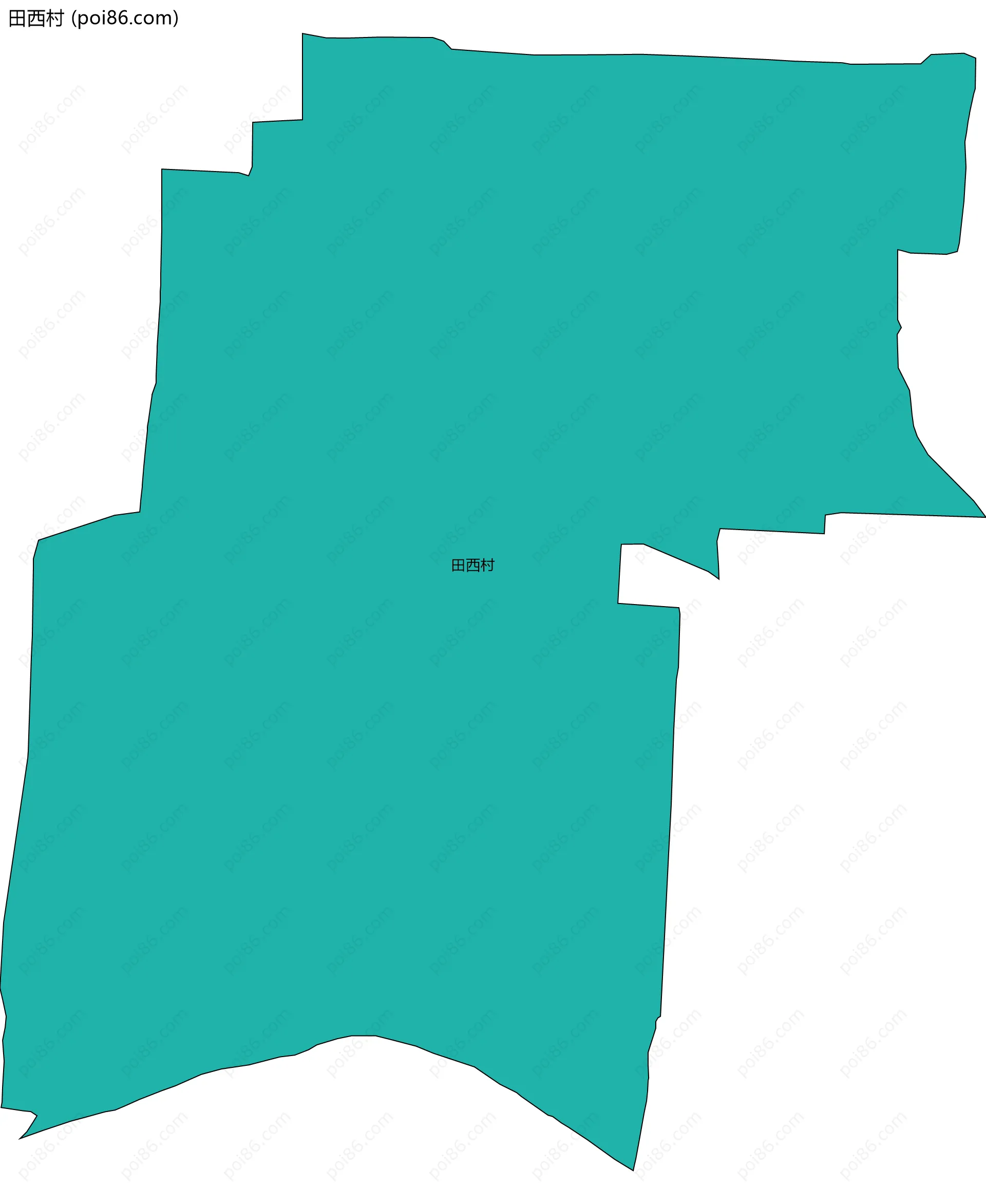 田西村边界地图