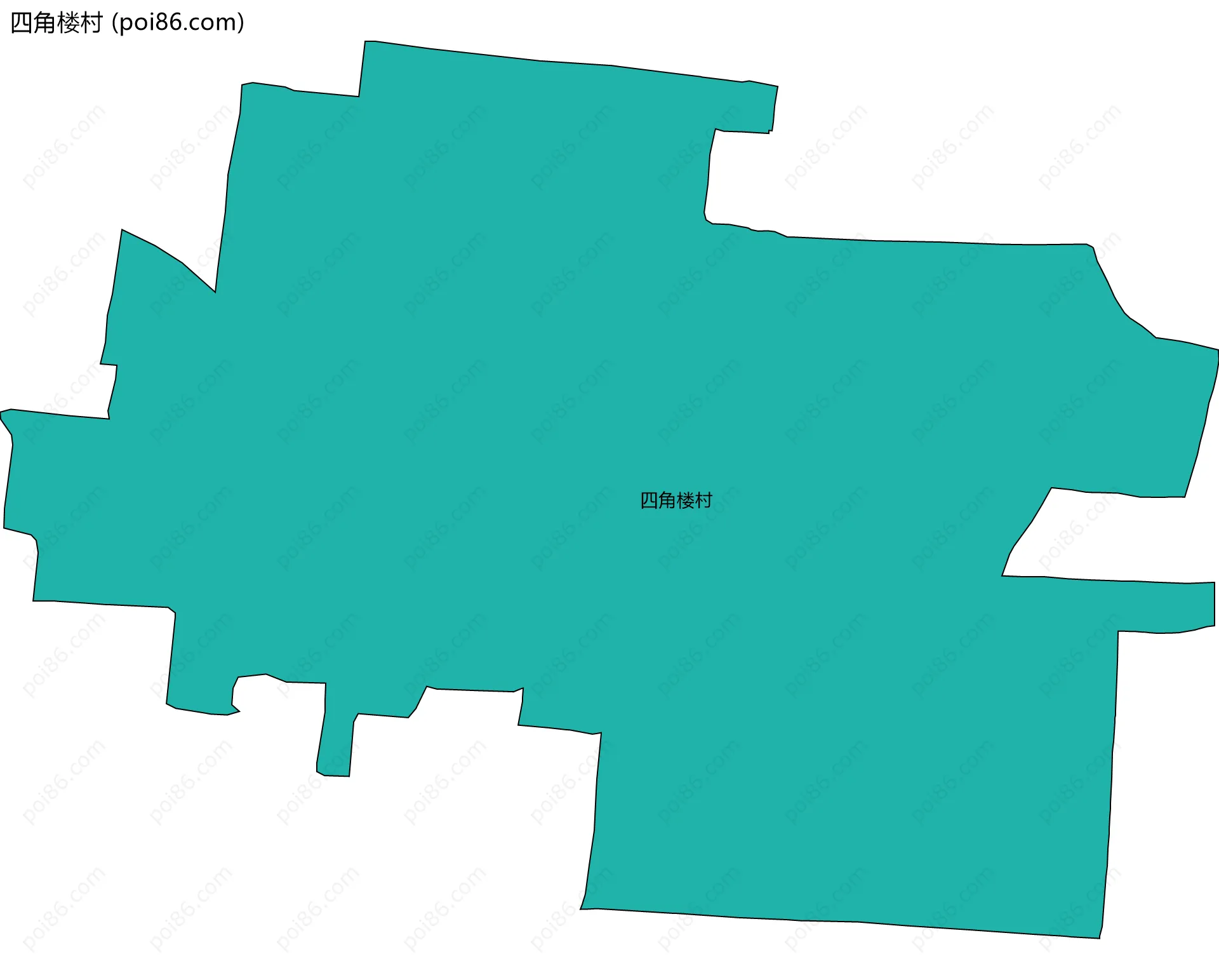 四角楼村边界地图