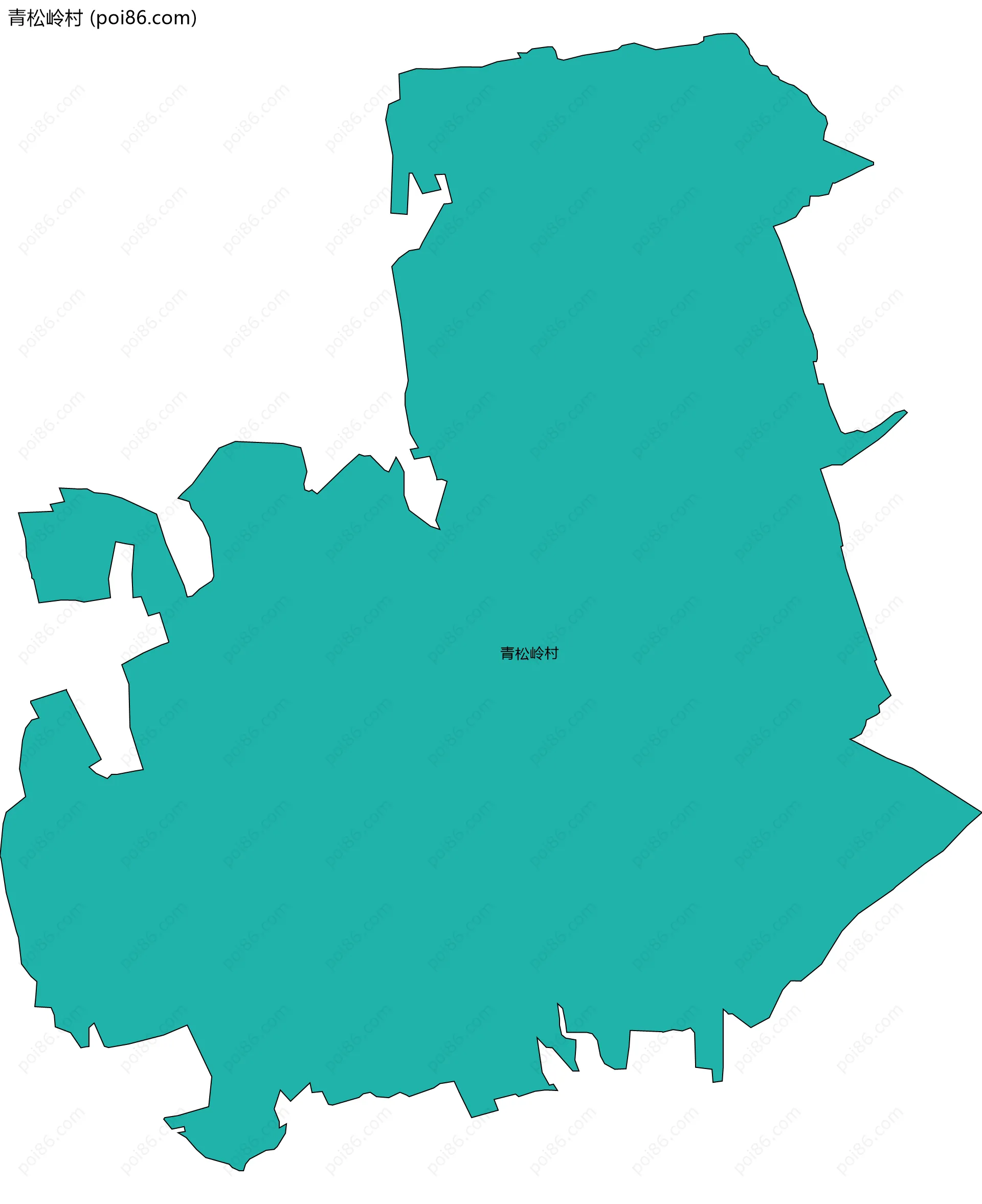 青松岭村边界地图