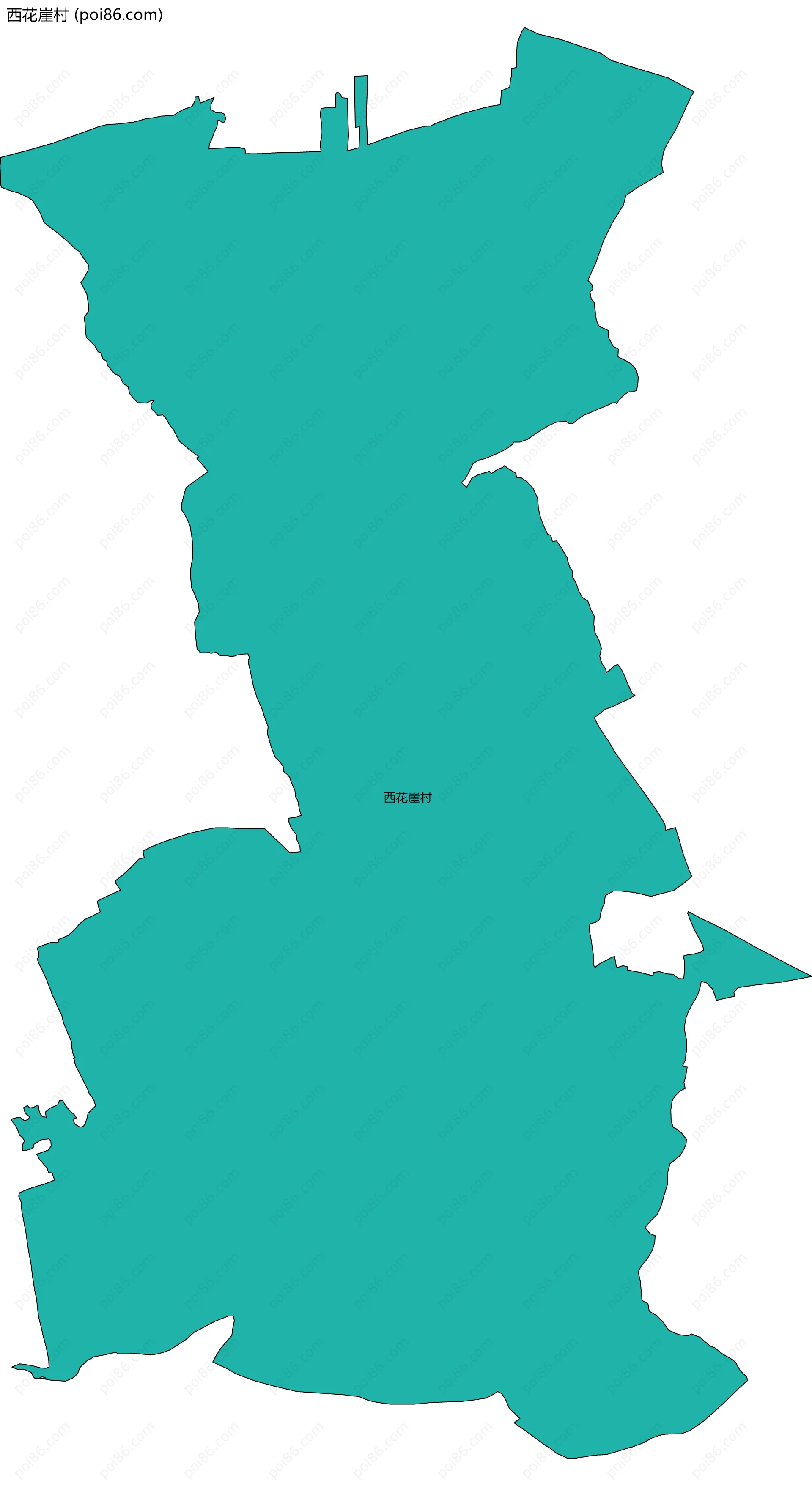 西花崖村边界地图