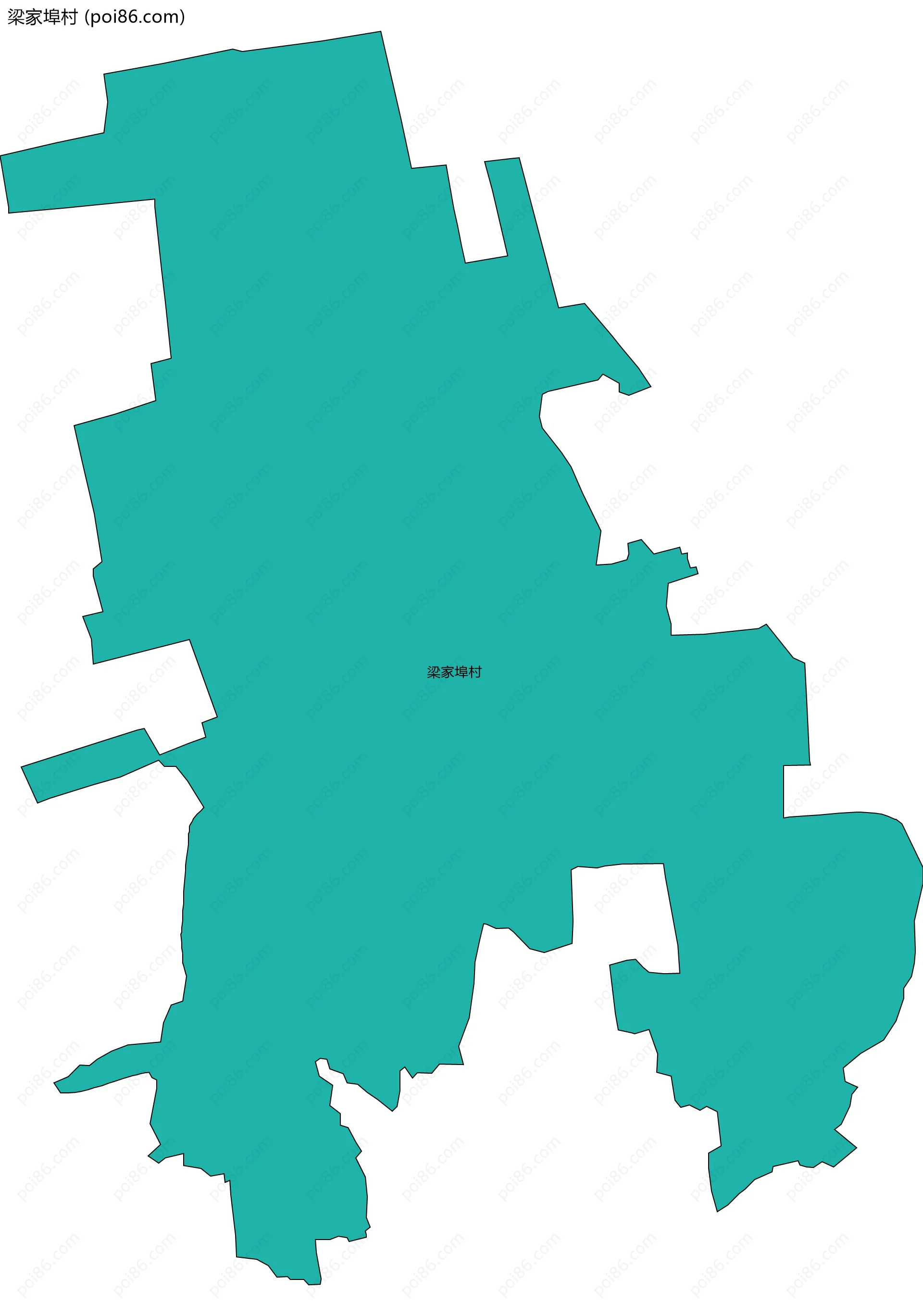 梁家埠村边界地图