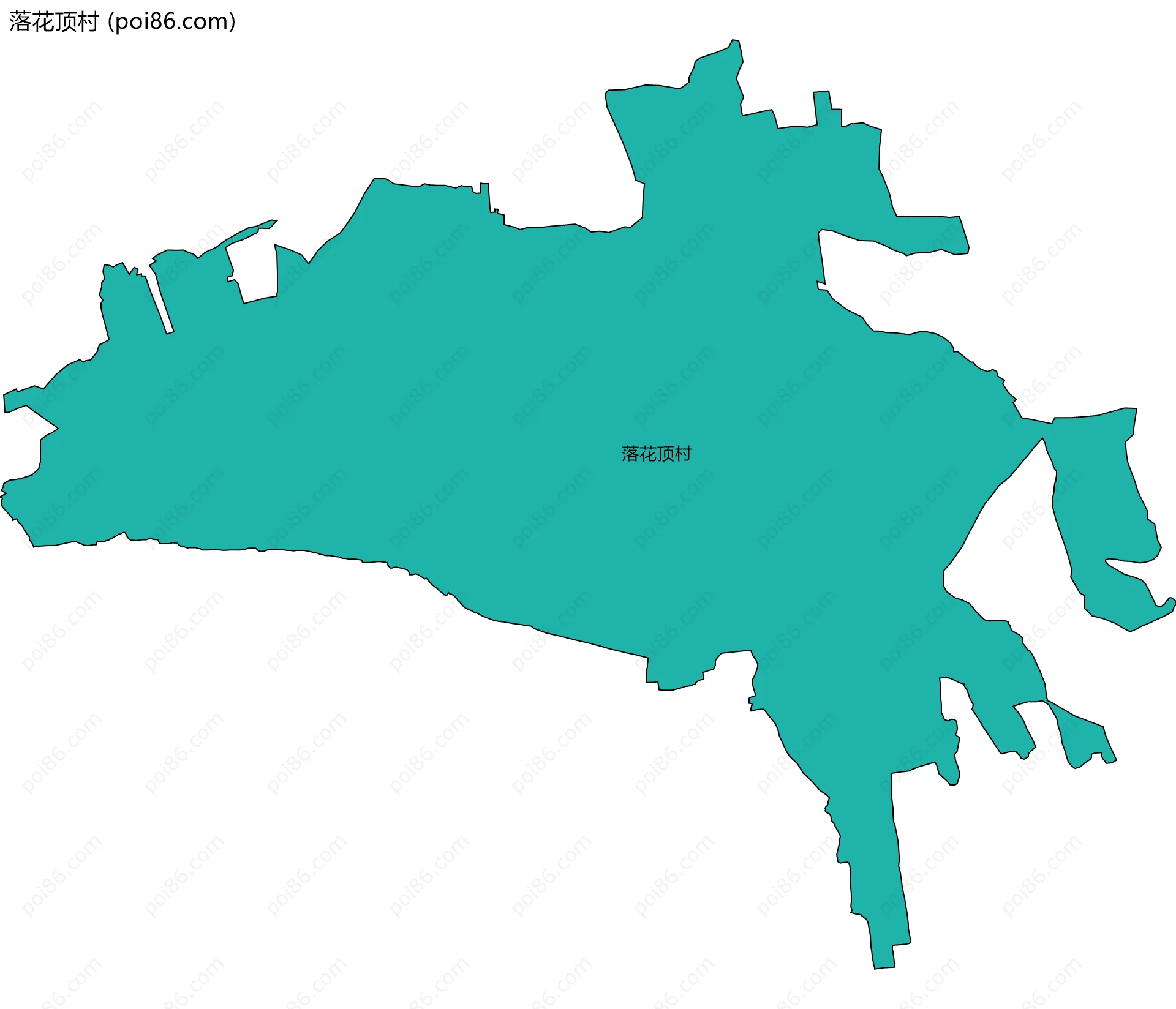 落花顶村边界地图