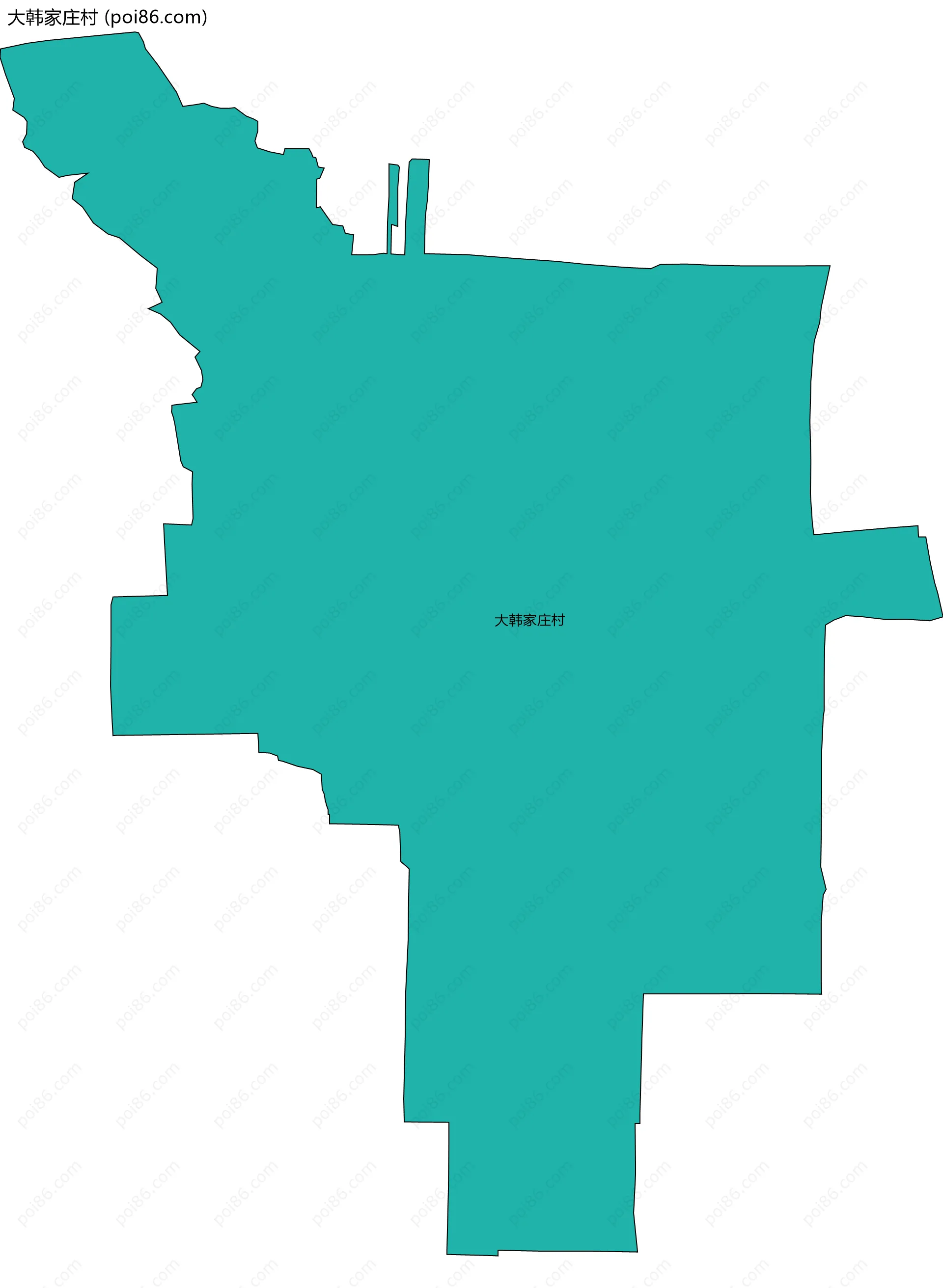 大韩家庄村边界地图