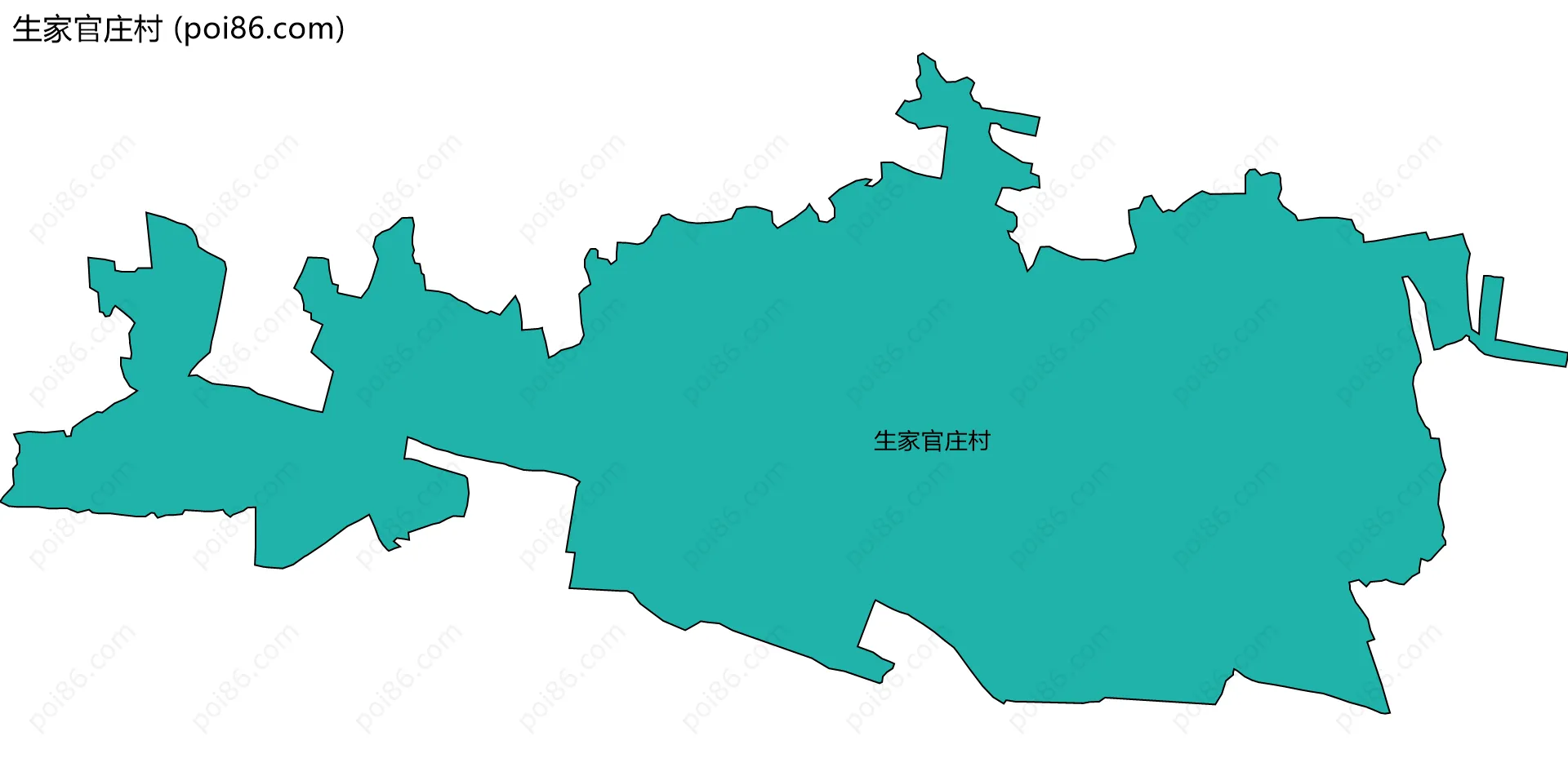 生家官庄村边界地图