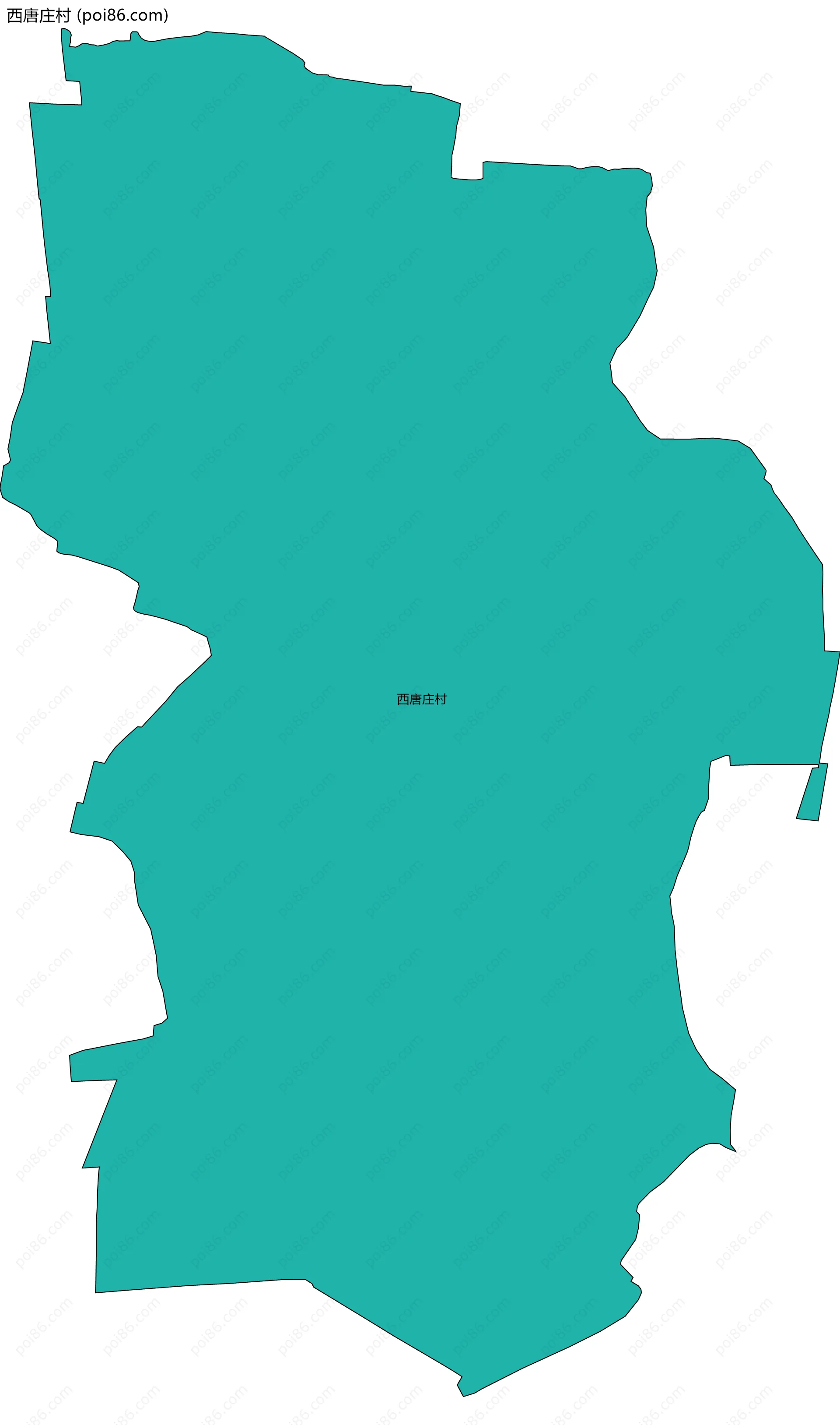 西唐庄村边界地图