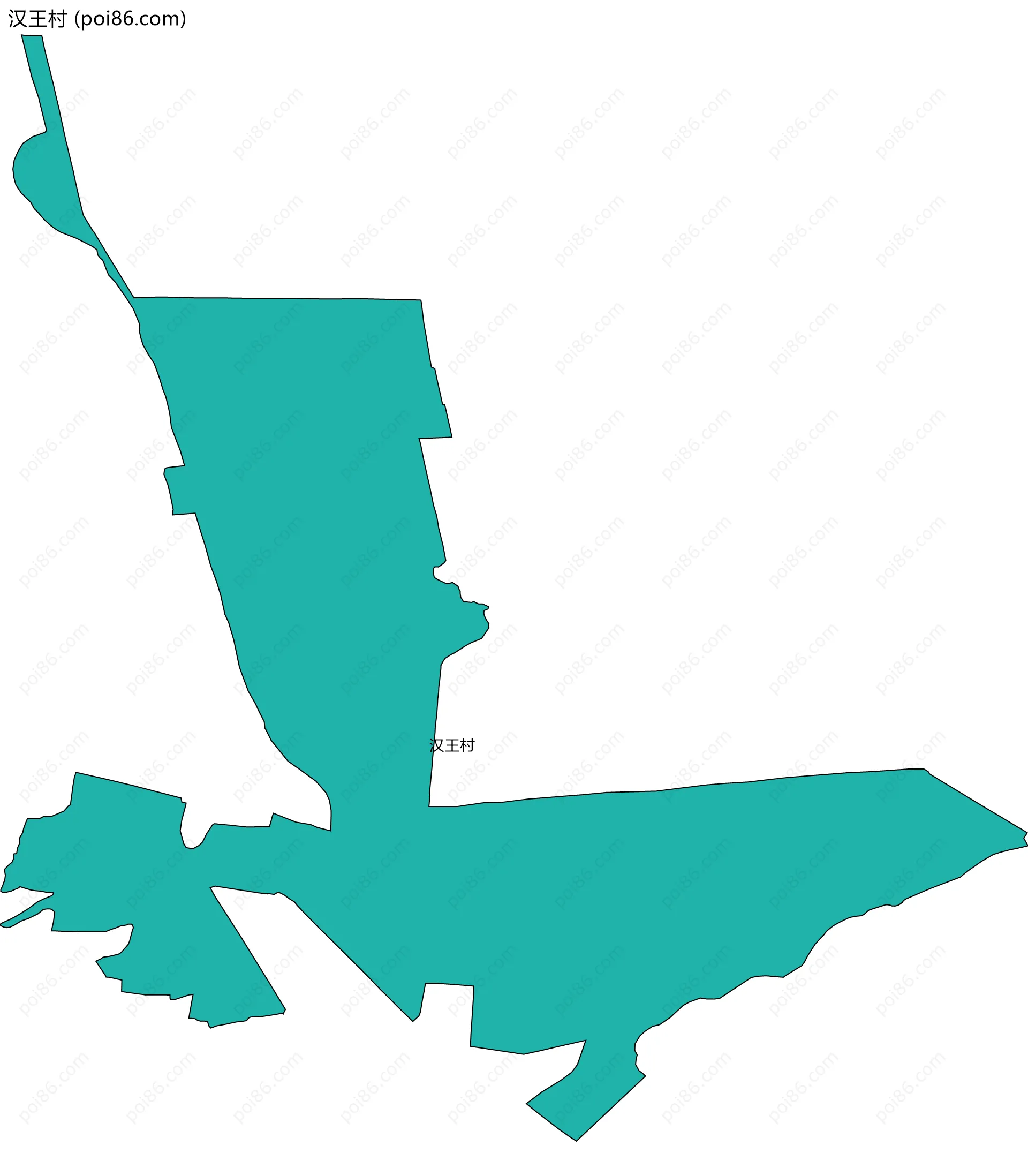 汉王村边界地图