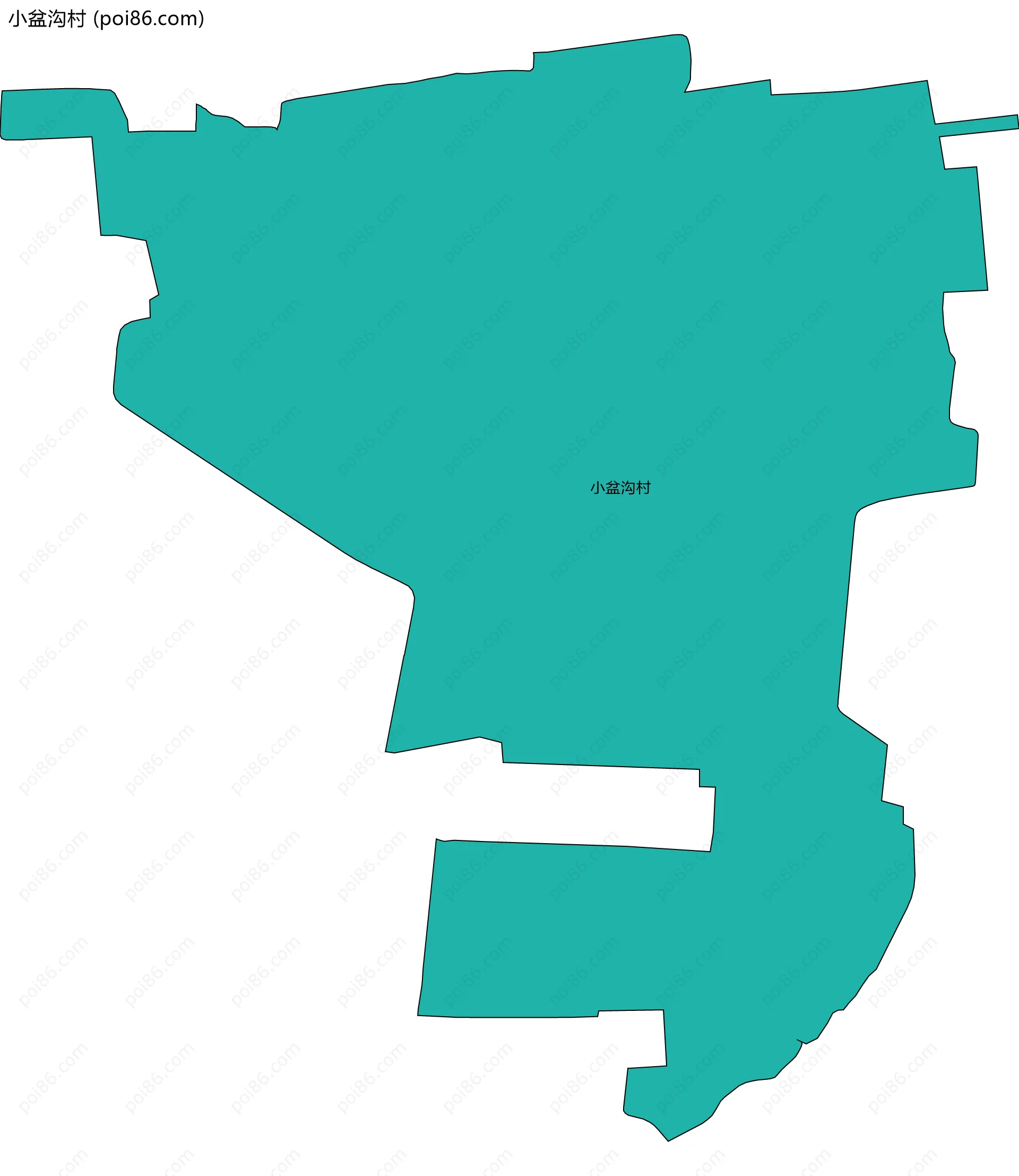 小盆沟村边界地图